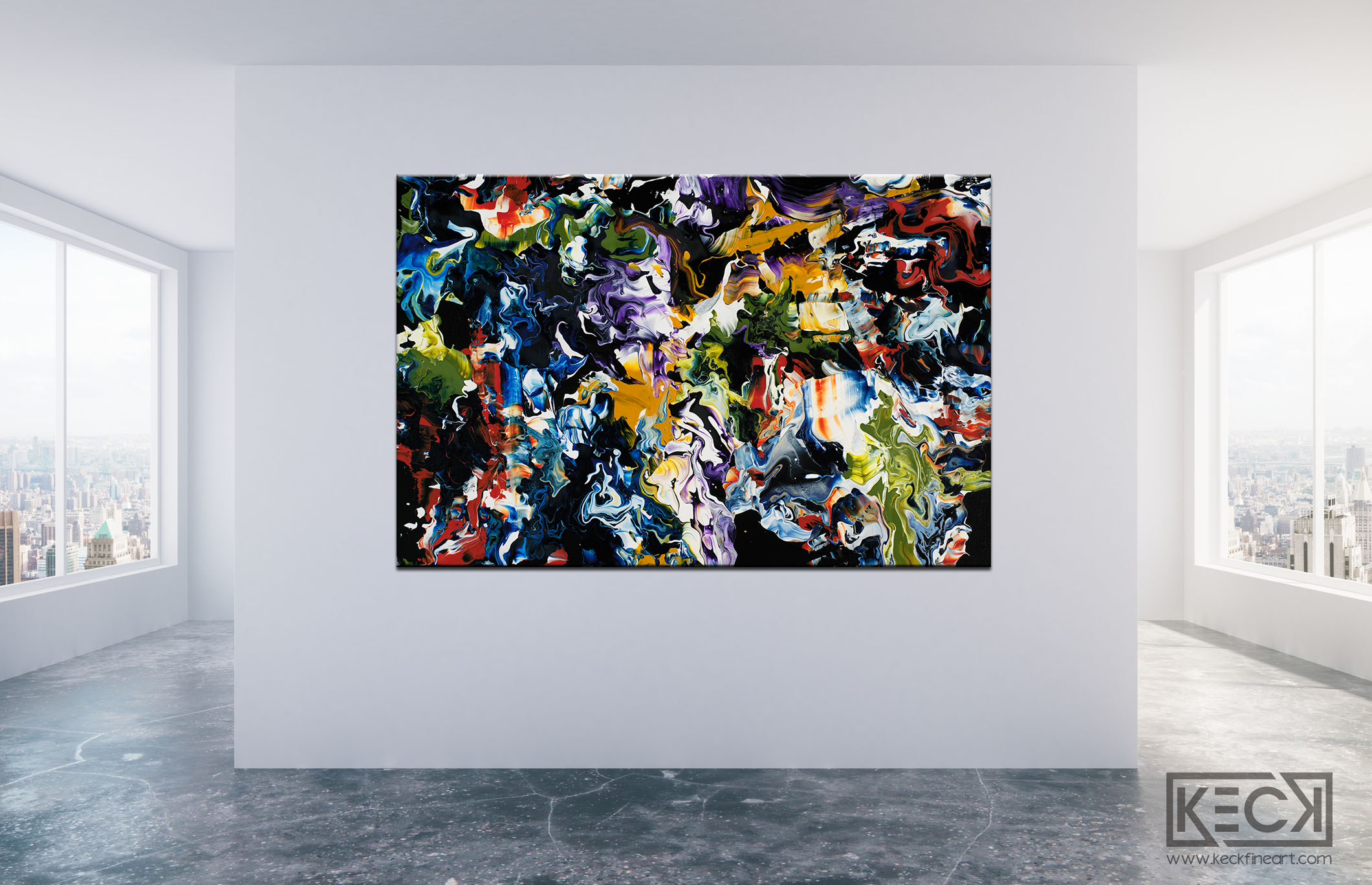 LARGE ABSTRACT CANVAS ART PRINTS BY MICHEL KECK