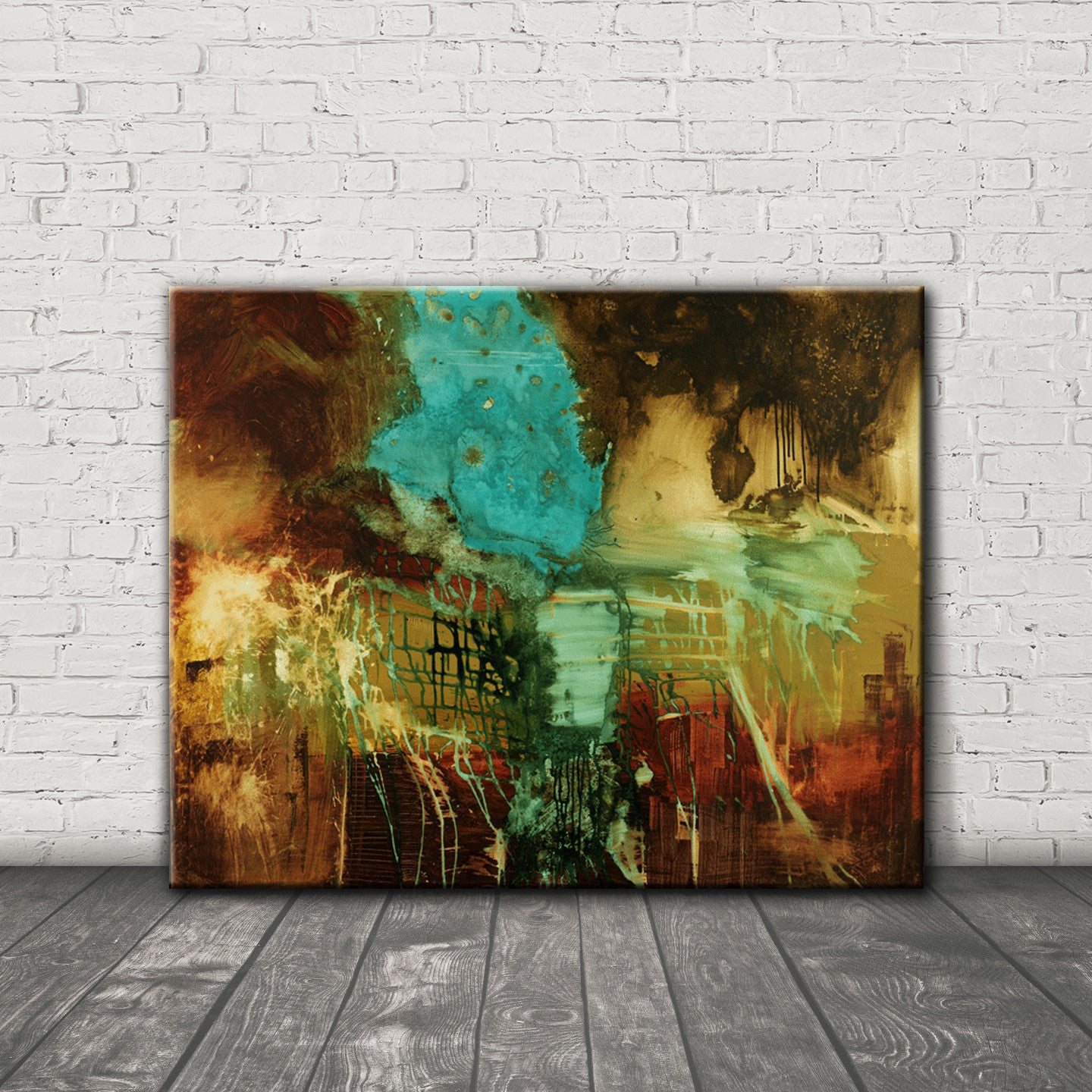 Earth Tones, Raw & Moody<br>Abstract Art Canvas Print<br>Title: Give It A Try