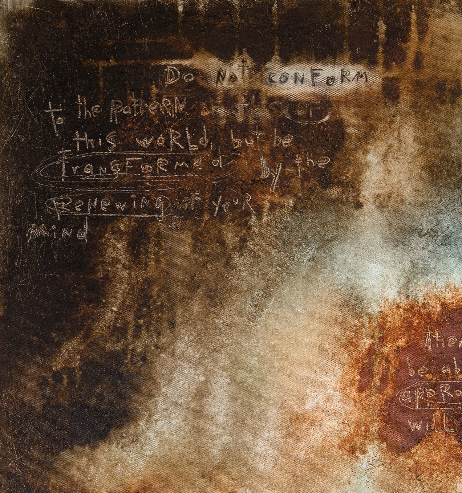 Abstract Scripture Art<br> Canvas Print<br>Romans 12:2