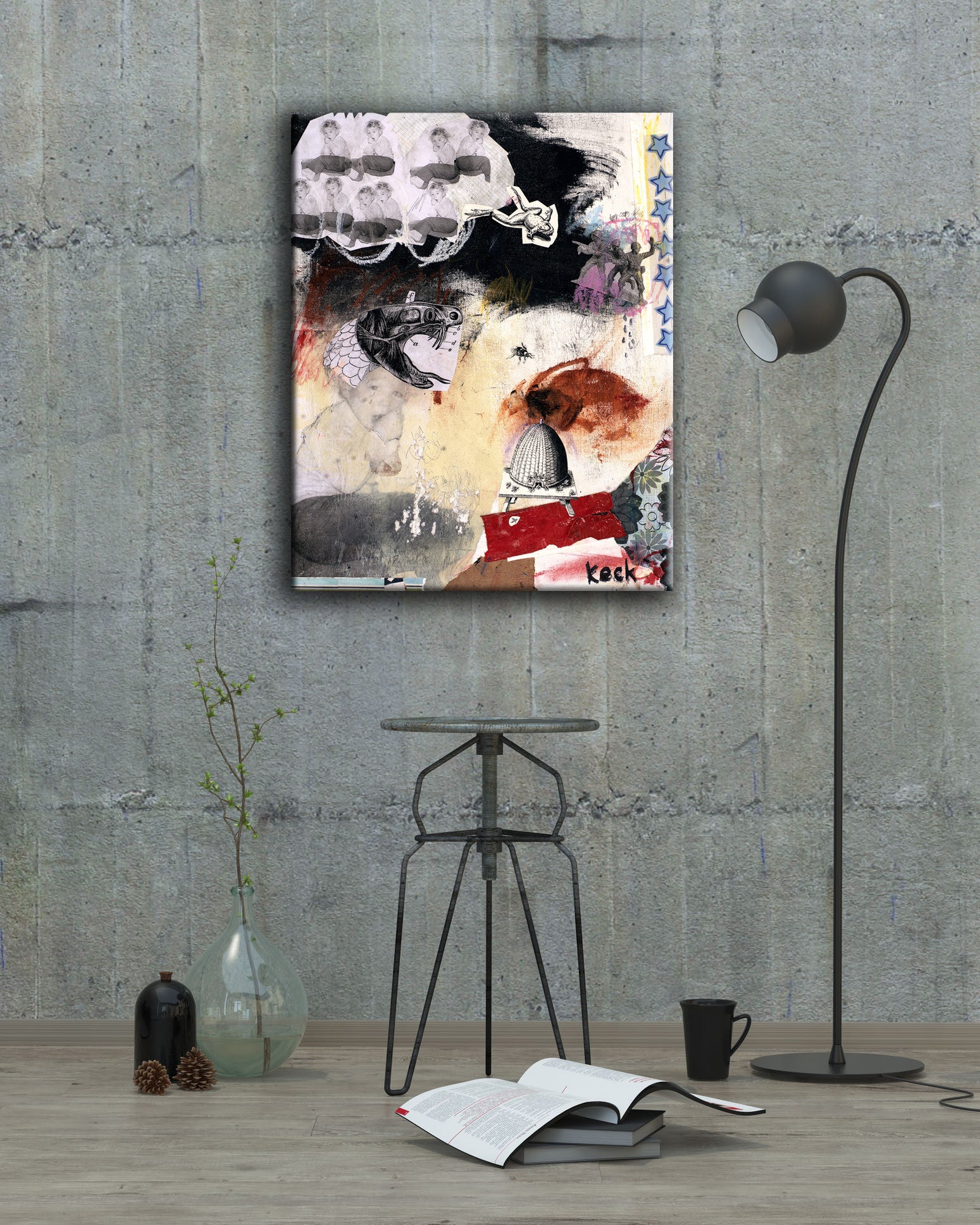 Collage Art Print<br>On Canvas<br> Defense Mechanism