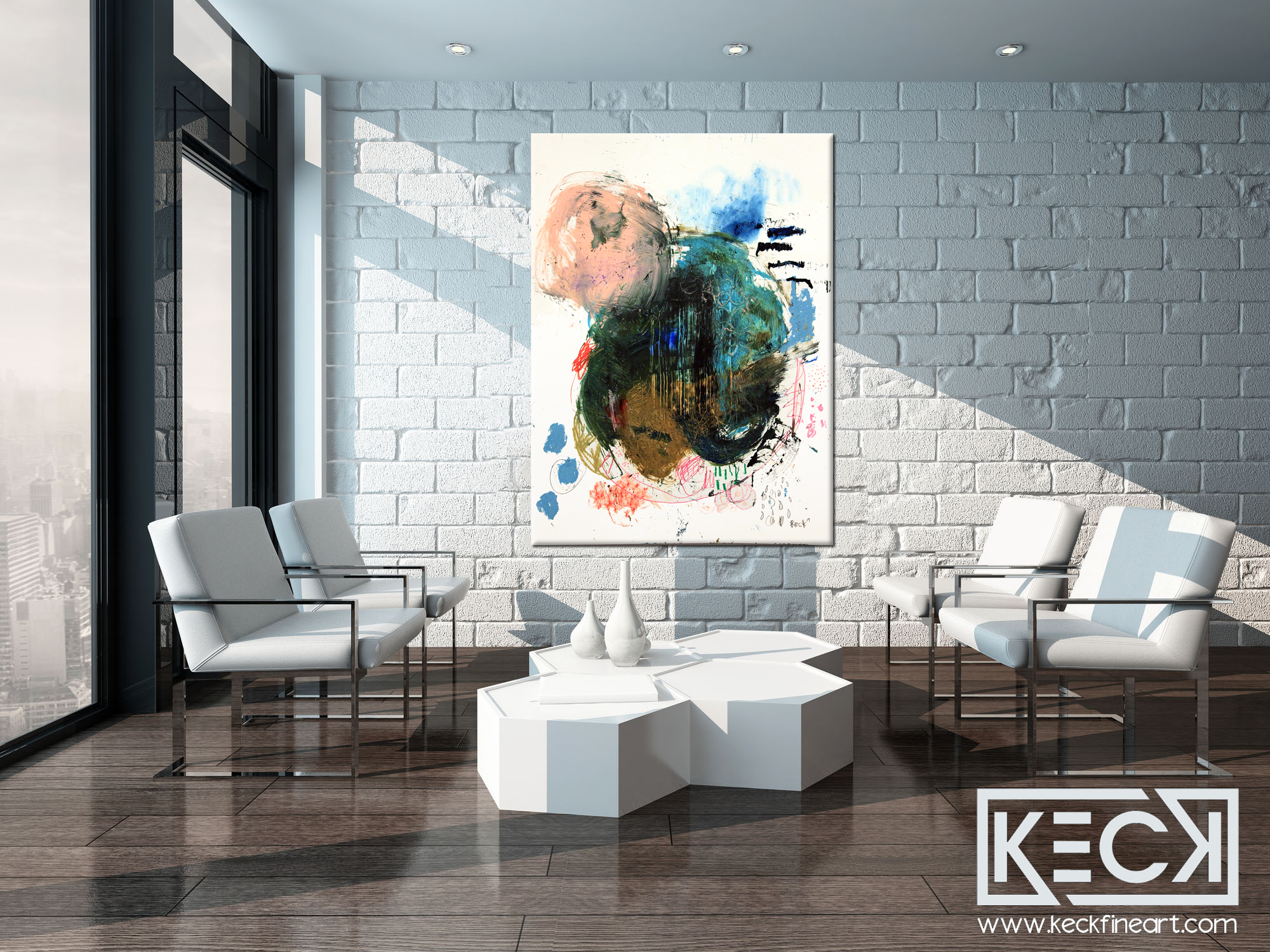 Abstract Canvas Art Print <br>2019 Collection <br>Title:  Wait A Minute <br> Michel Keck