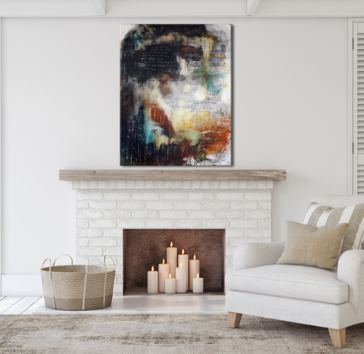 Abstract Scripture Art<br>Canvas Print<br>Under Your Wings