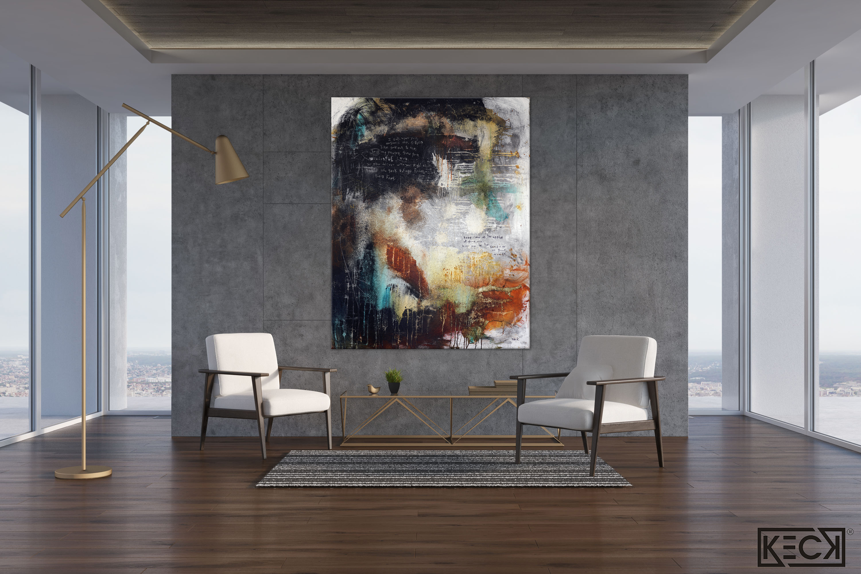 Abstract Scripture Art<br>Canvas Print<br>Under Your Wings