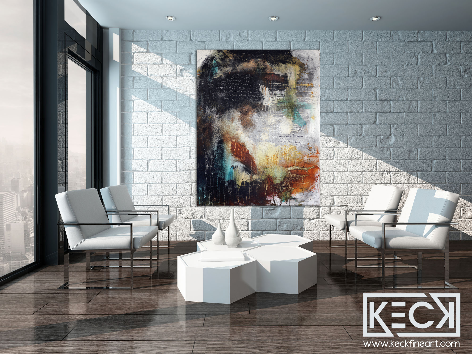 Abstract Scripture Art<br>Canvas Print<br>Under Your Wings