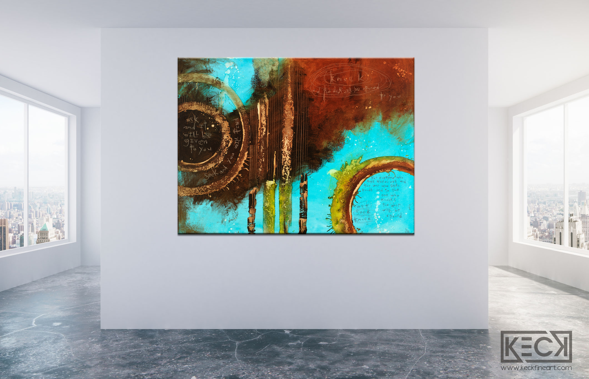 Abstract Scripture Art<br> Canvas Print<br>Matthew 7:7-8