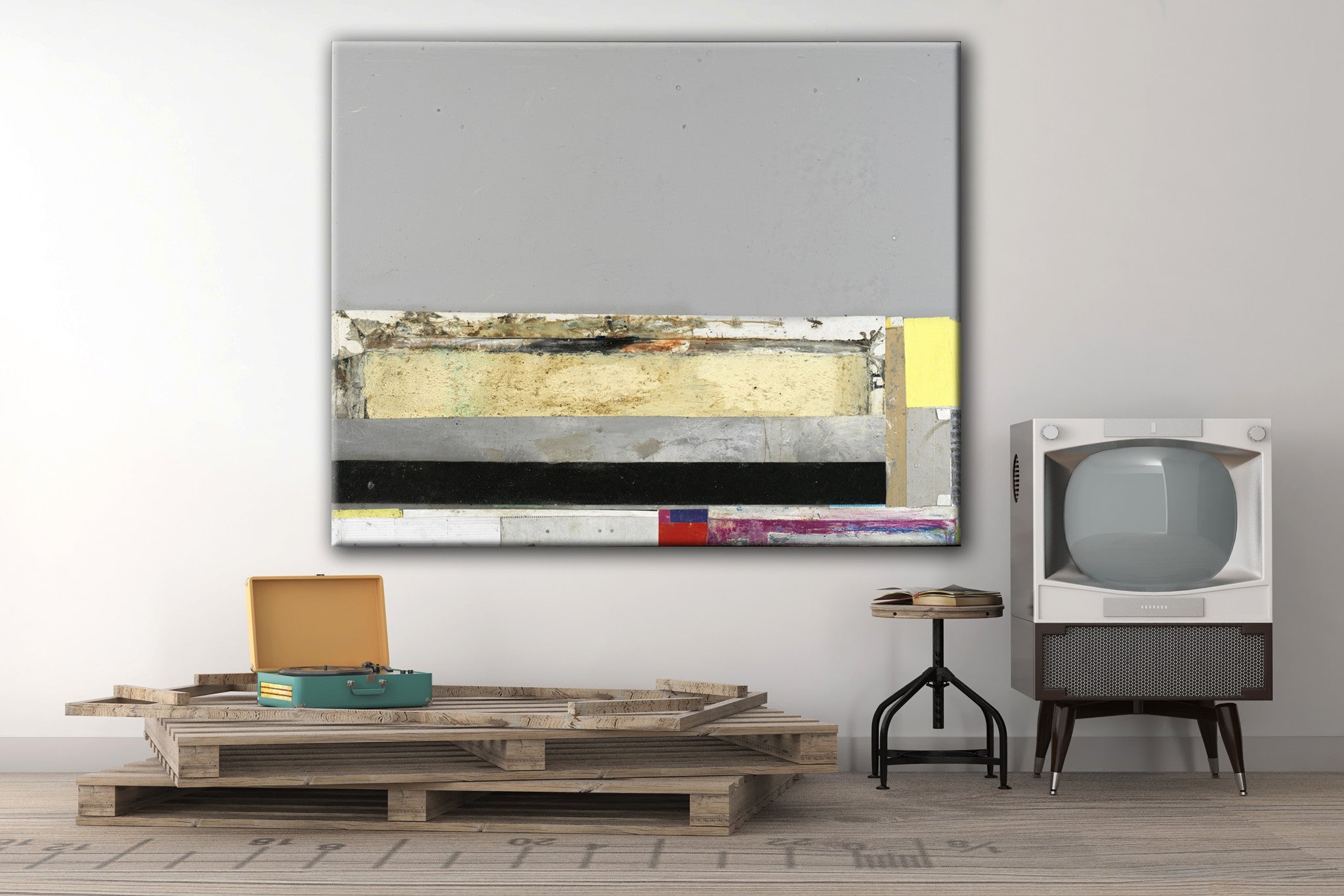 MIXED MEDIA ART Canvas Print of The Skys The Limit