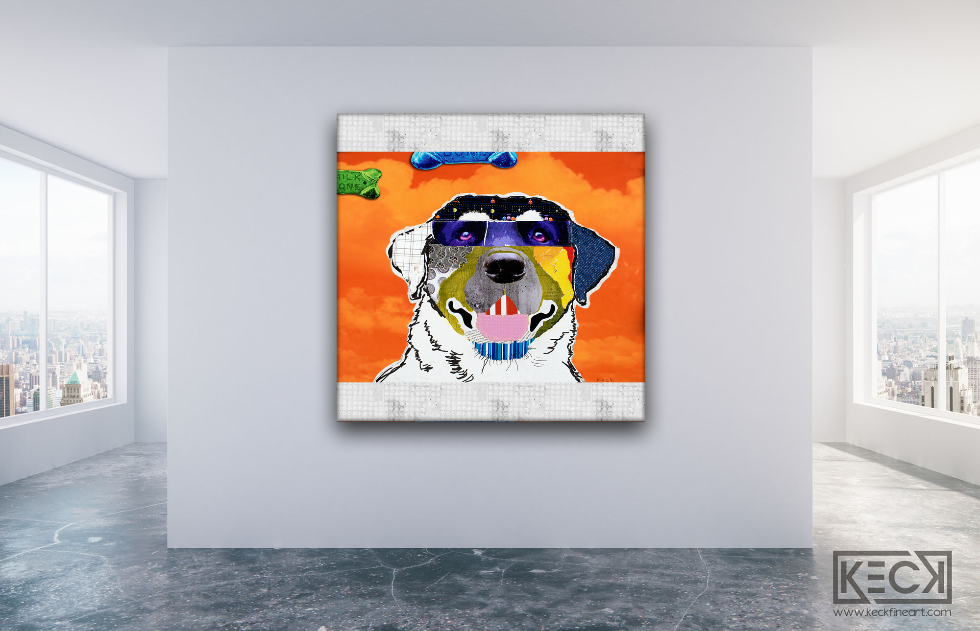 Abstract Dog Art Collage Canvas Prints Forsale