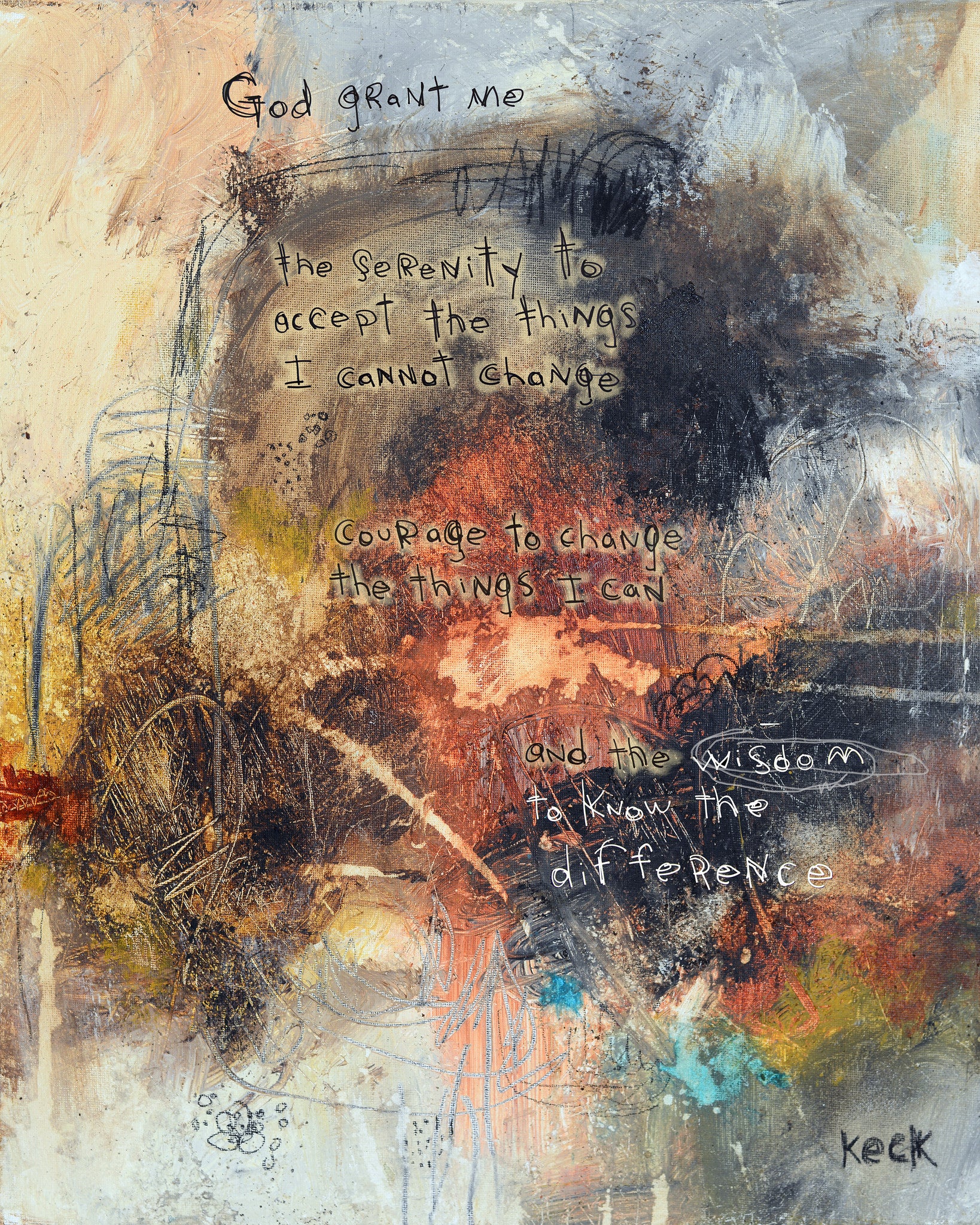 Abstract Serenity Prayer<br>Canvas Art Print