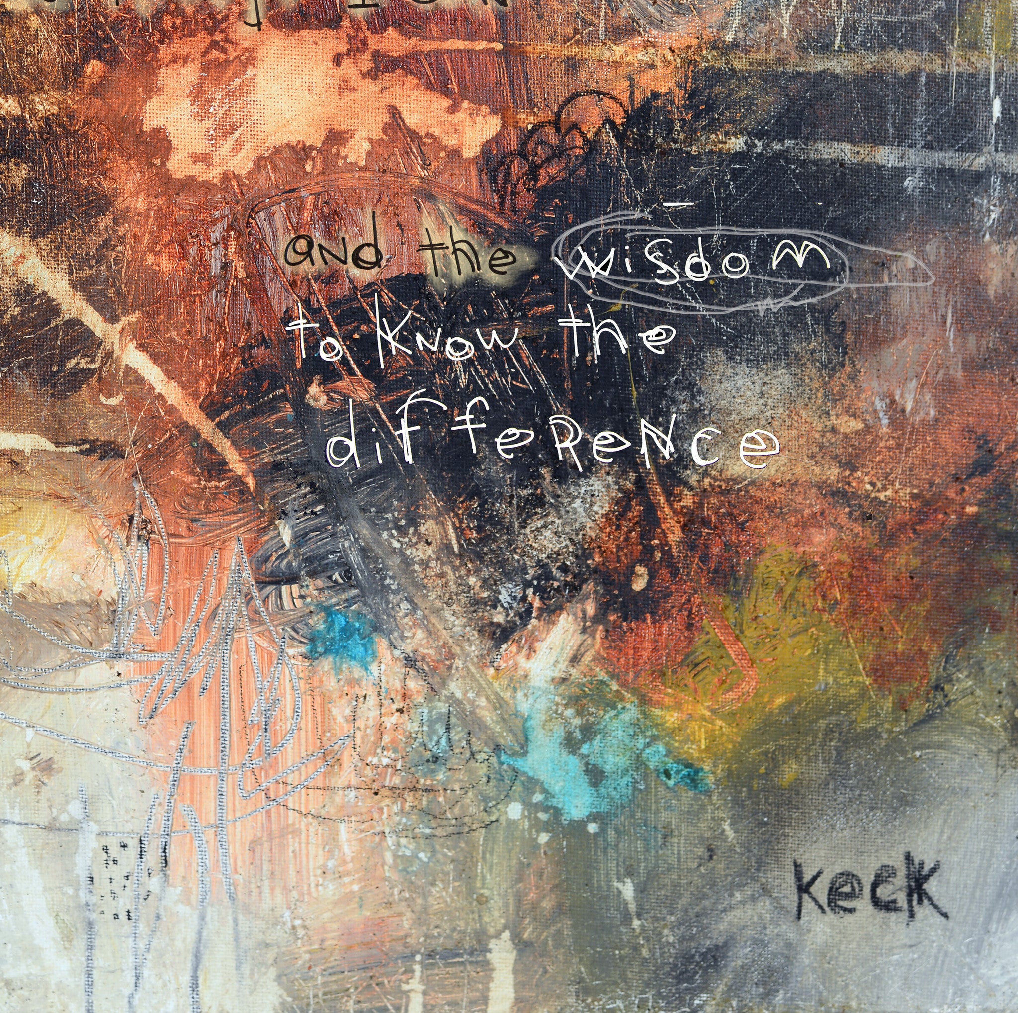 Serenity Prayer Art Print. Abstract art print of the serenity prayer by Michel Keck.  Prayer Art Prints.