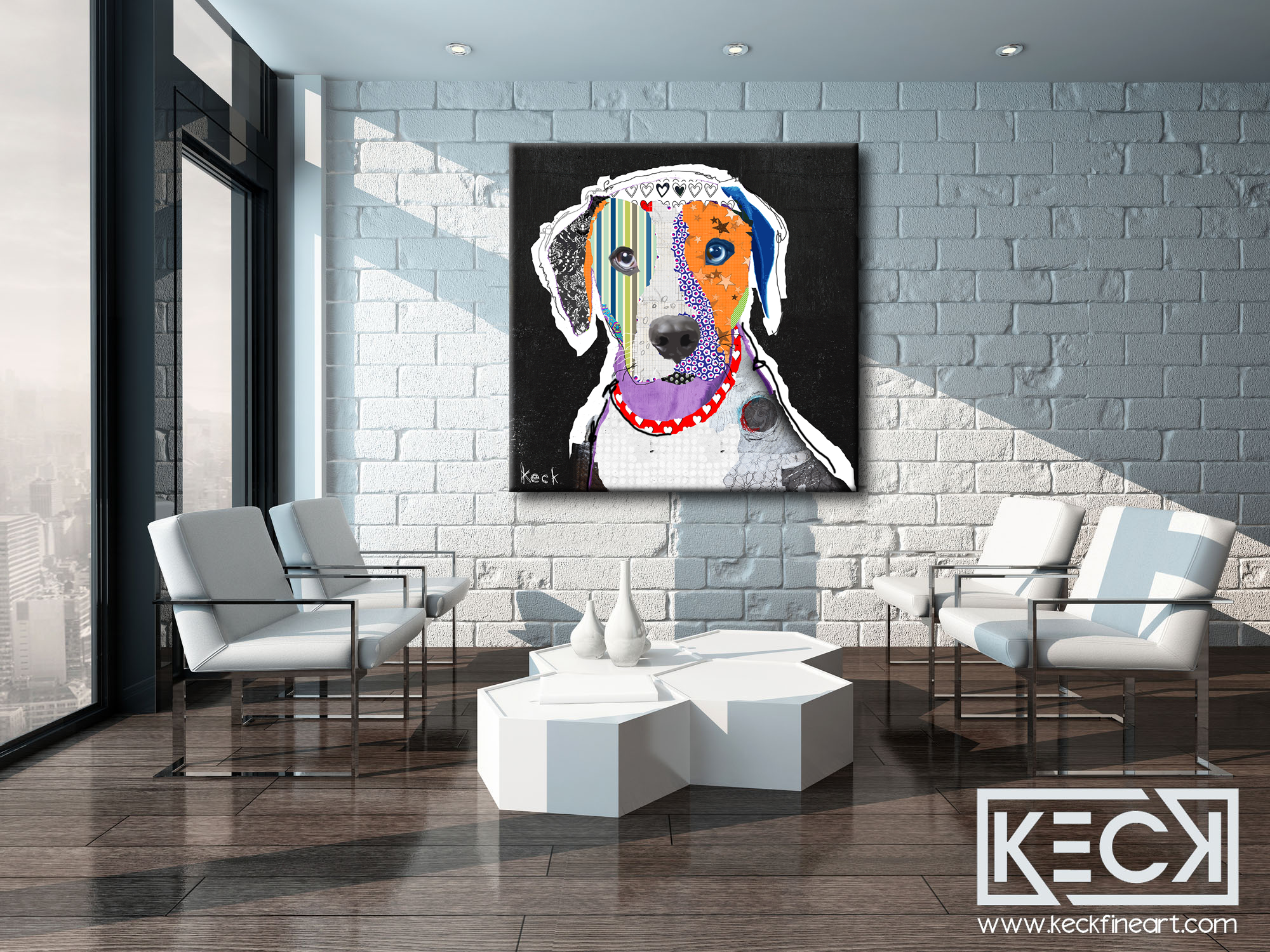 Large dog art prints of the Catahoula Leopard breed. Catahoula dog art prints on canvas or paper.
