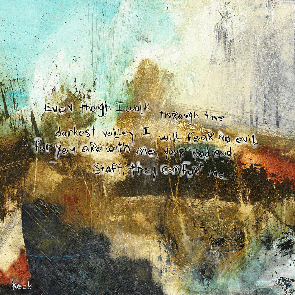 Abstract Scripture Art <br>Canvas Print<br>Psalm 23:4