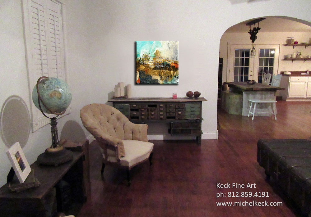 Abstract Scripture Art <br>Canvas Print<br>Psalm 23:4