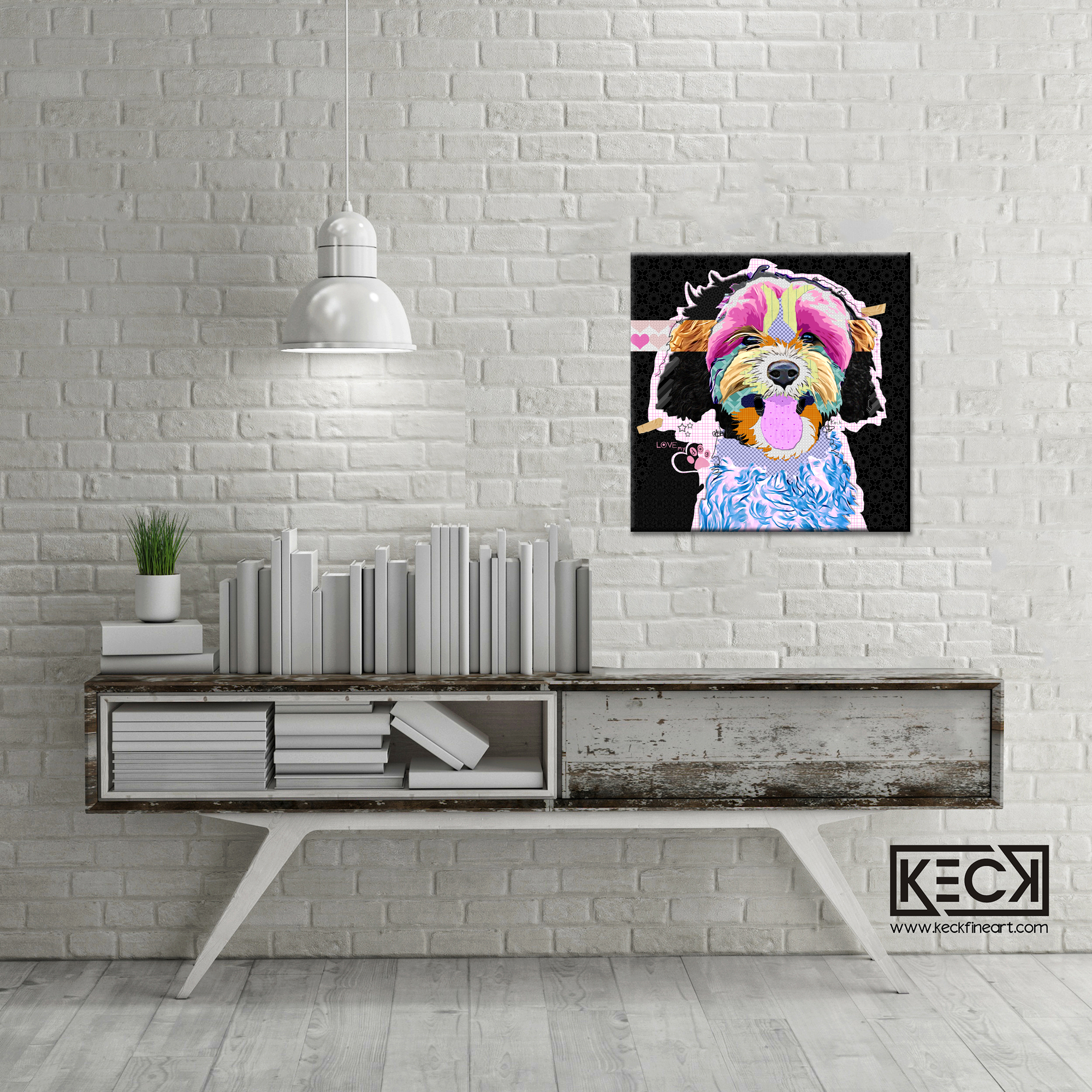 #111904 <br> CavaPoo <br> Dog Art Canvas Print