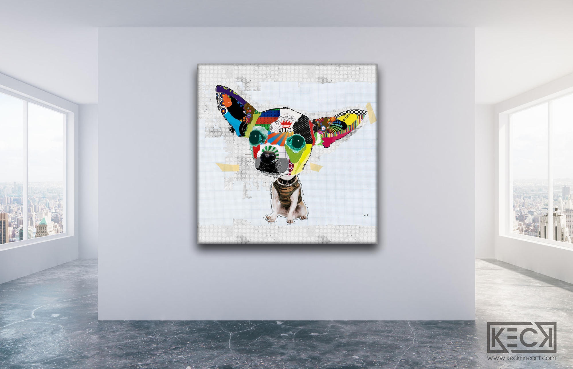 Abstract Dog Art Collage Canvas Prints Forsale