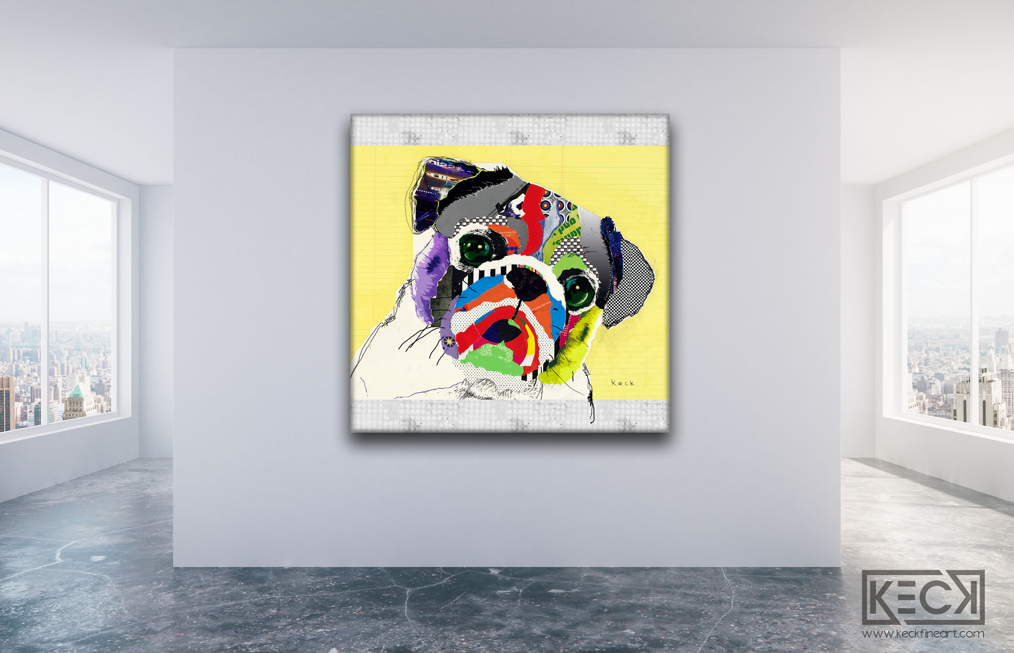 Abstract Dog Art Collage Canvas Prints Forsale