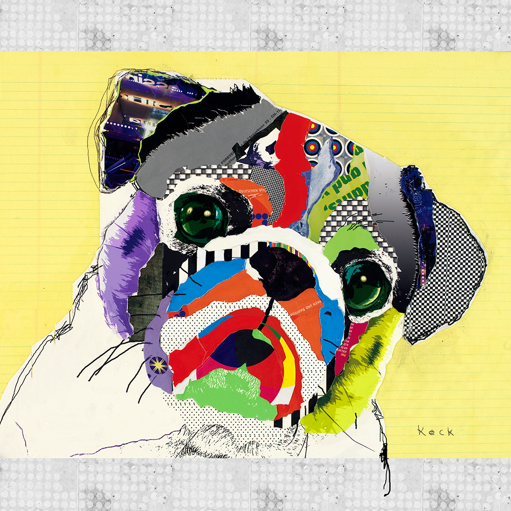 Pug Dog Art by Michel Keck