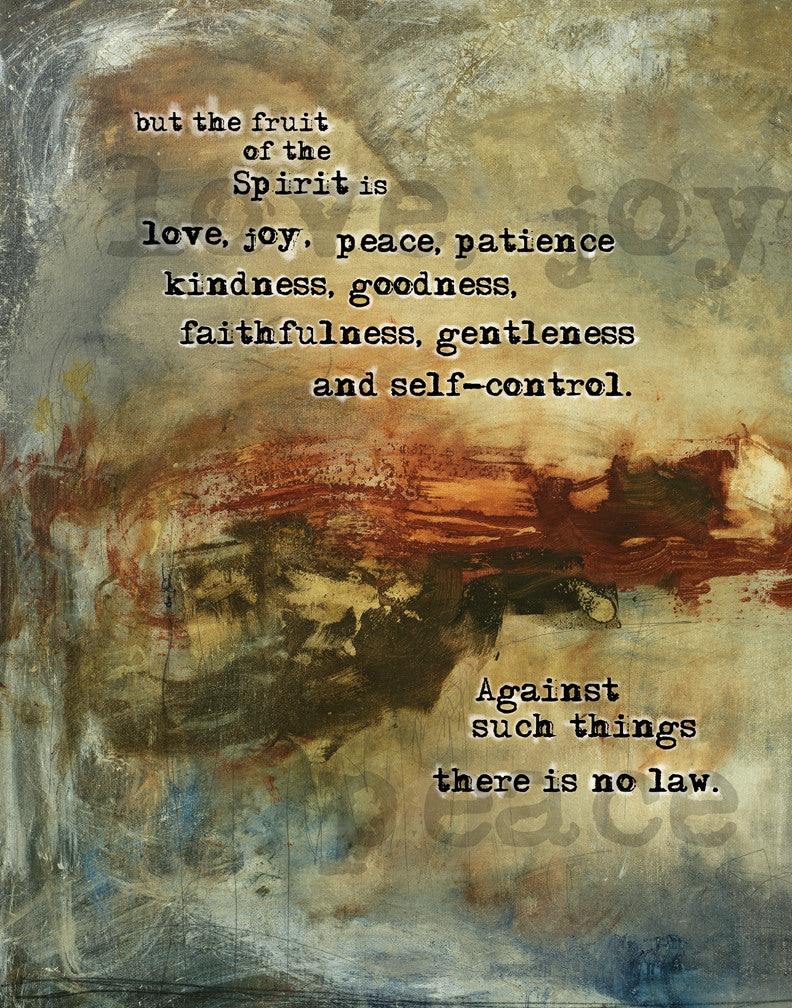 Abstract Scripture Art<br>Canvas Print<br>Galatians 5:22-23