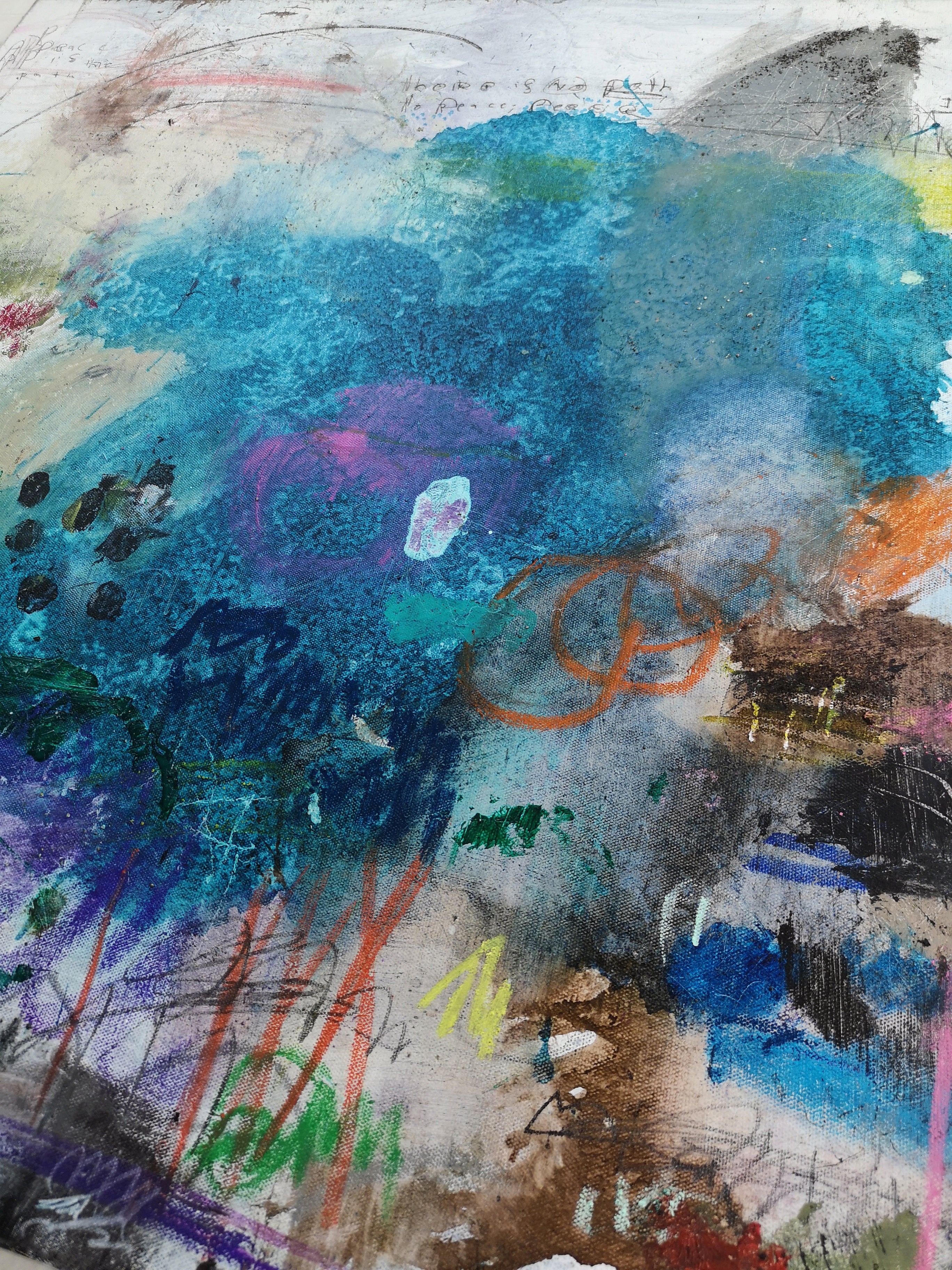 scripture art. michel keck has been embedding scripture into her abstract paintings for two decades.