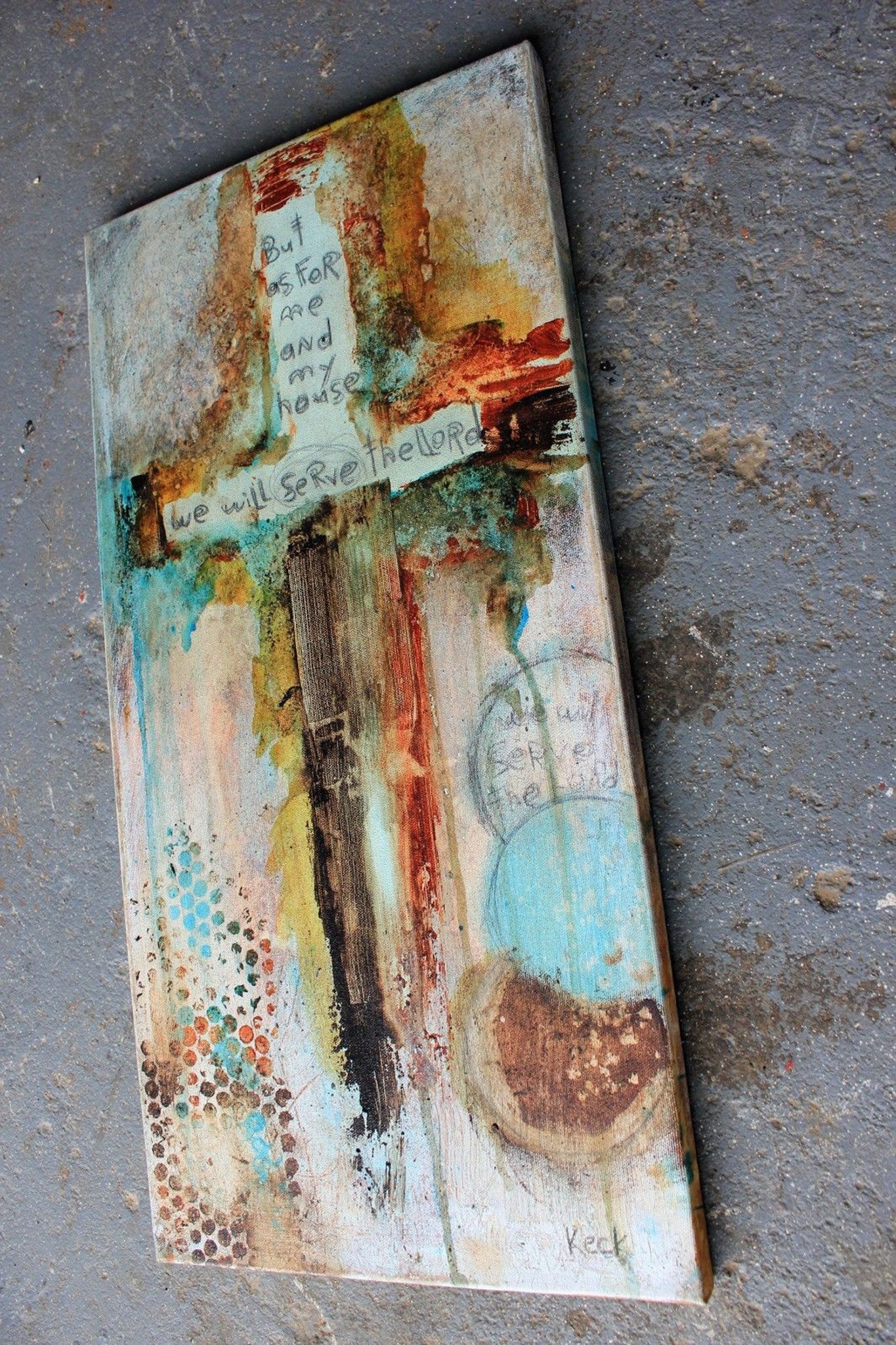 raw and organic abstract art prints with crosses and scripture.  Cross Art. Scripture Art.