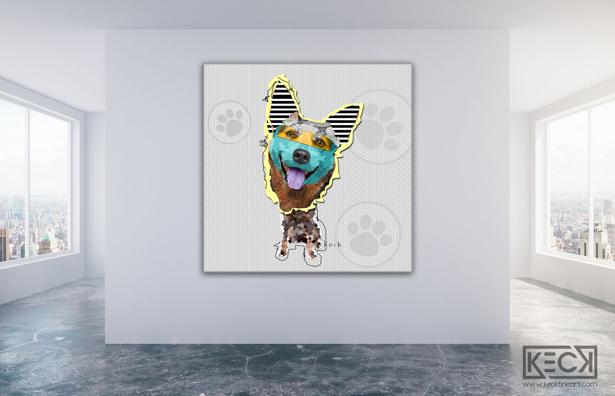 Australian Cattle Dog Art |  COLORFUL MODERN dog art by Michel Keck