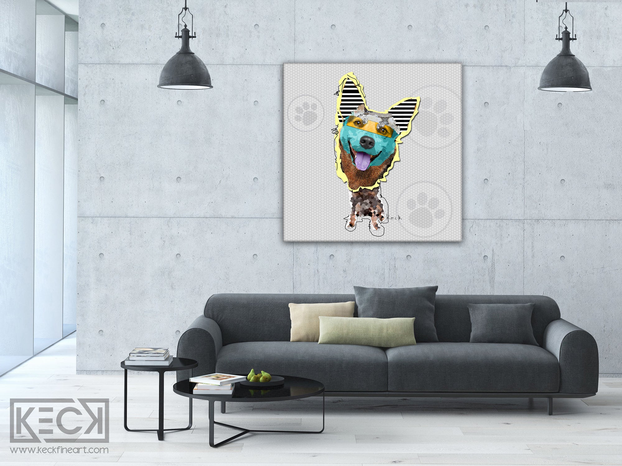 DOG ART PRINTS BY MICHEL KECK