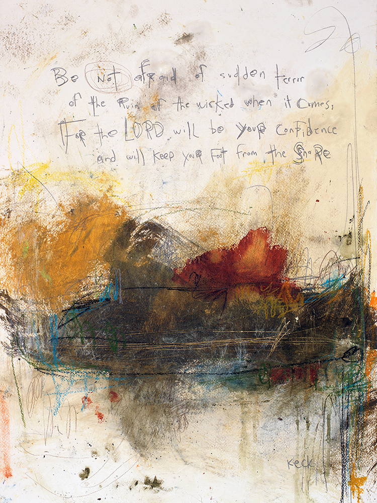 Scripture Abstract Art on Canvas: Be not afraid of sudden terror of the ruin of the wicked