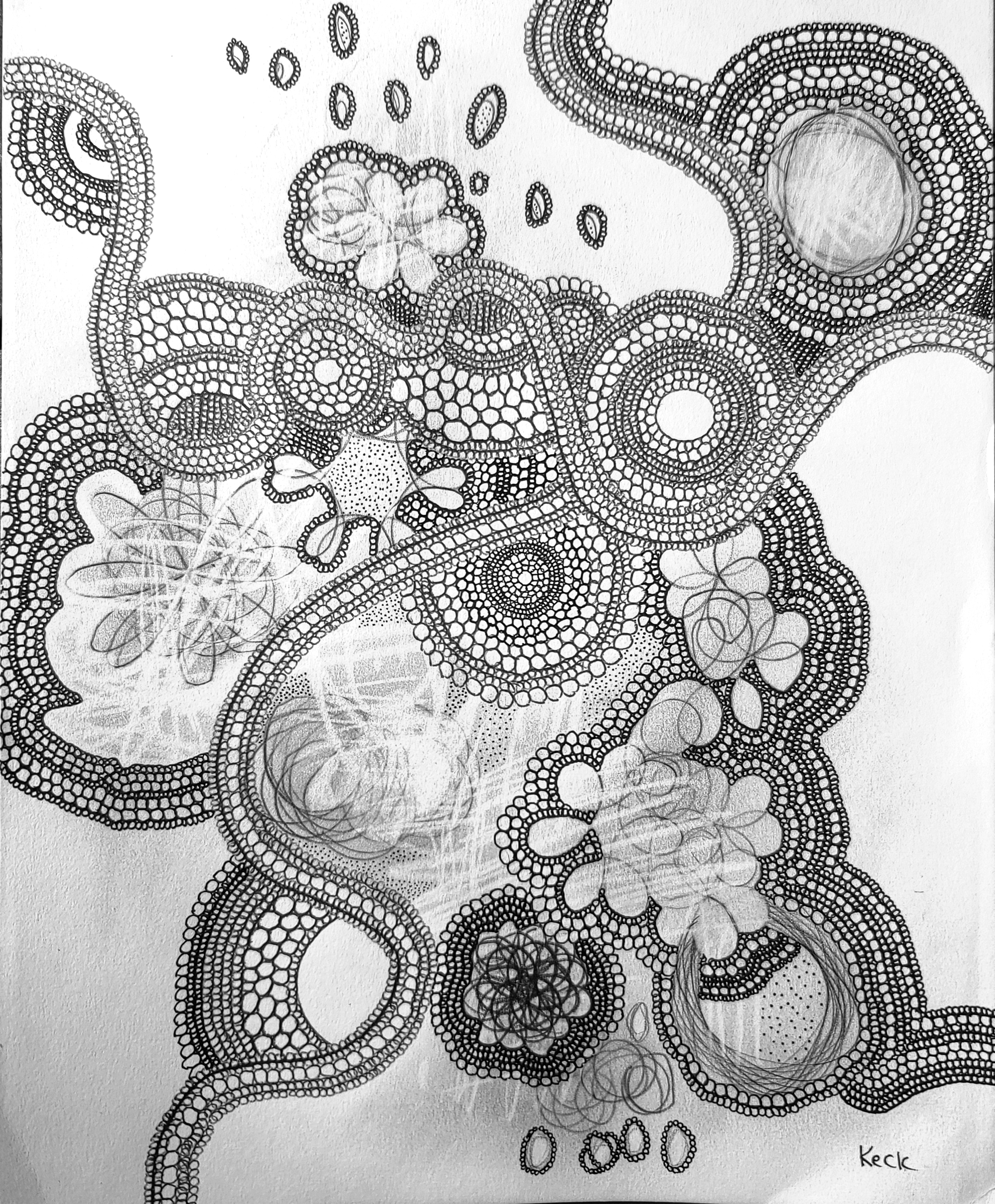 Black & White Art <br> Canvas Art Print <br>of Circle Drawing #271