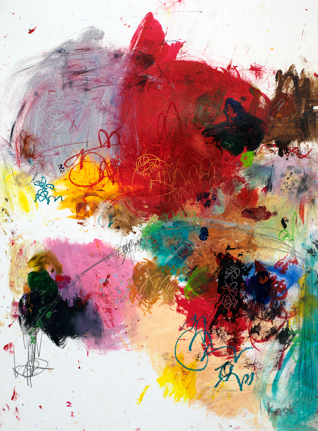 Colorful and bold negative space abstract art prints by Michel Keck.