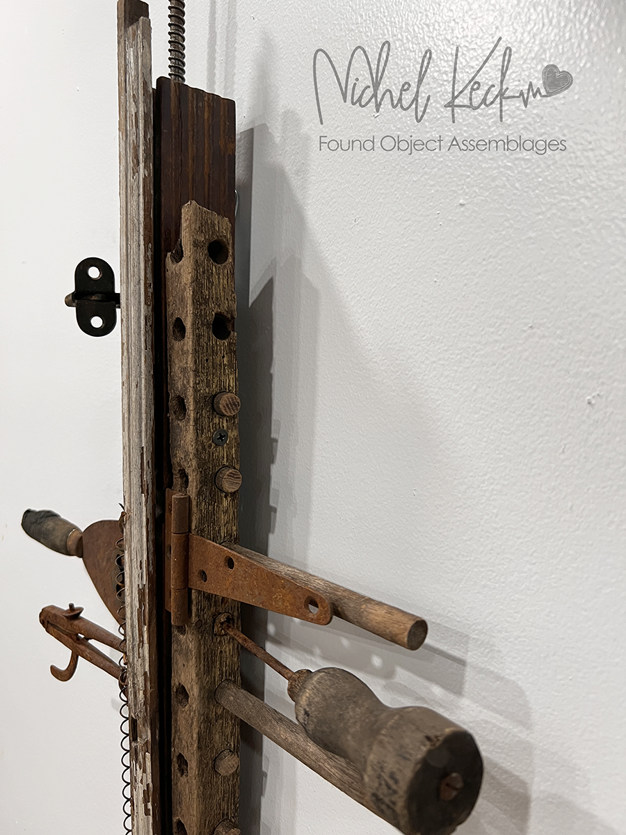 Kecks unusual one of a kind cross art assemblages made from vintage and antique woods, found objects, tools, metal, etc.  CROSS ART ASSEMBLAGES. 