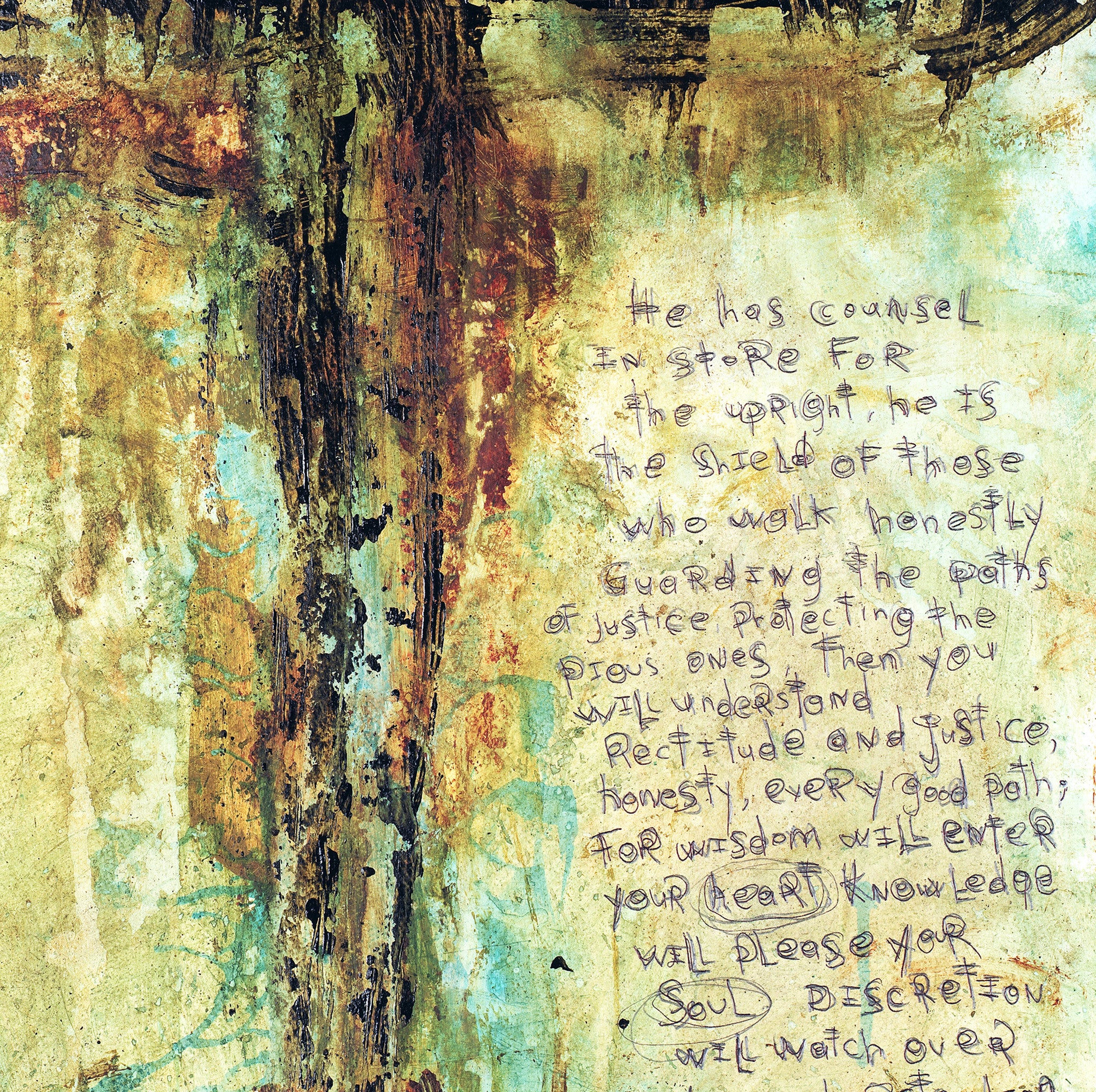 Cross Art Prints on Canvas. Raw and Organic abstract cross art prints embedded with scripture. 