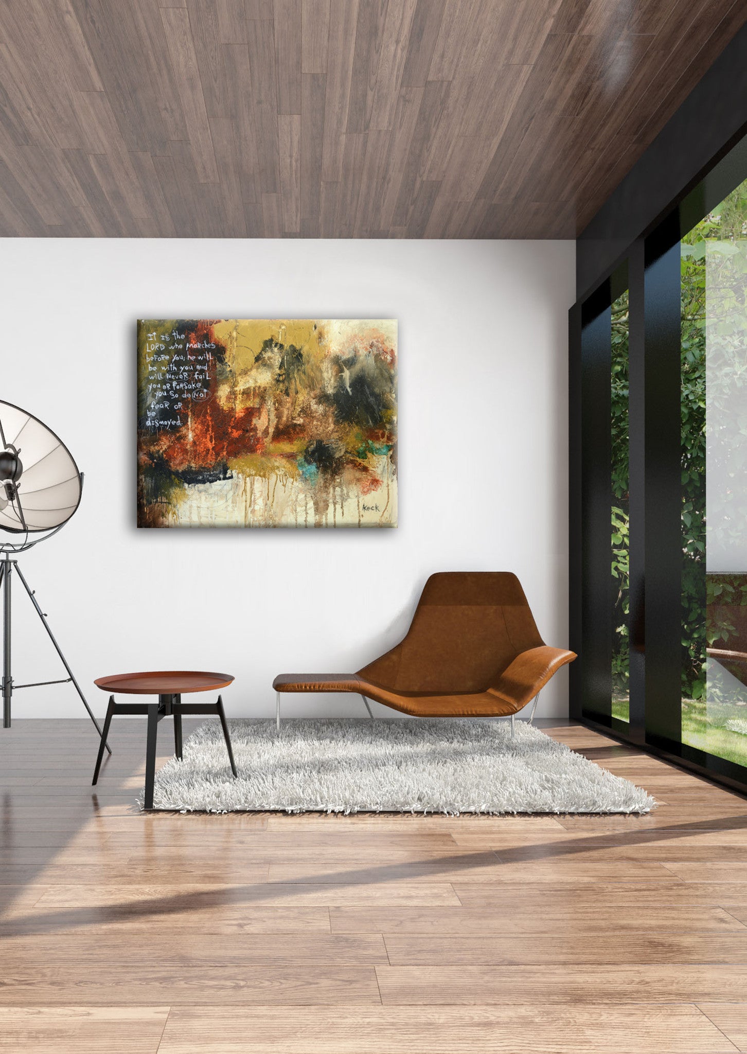 Scripture Art <br>Abstract Canvas Print<br> Deuteronomy 31:8