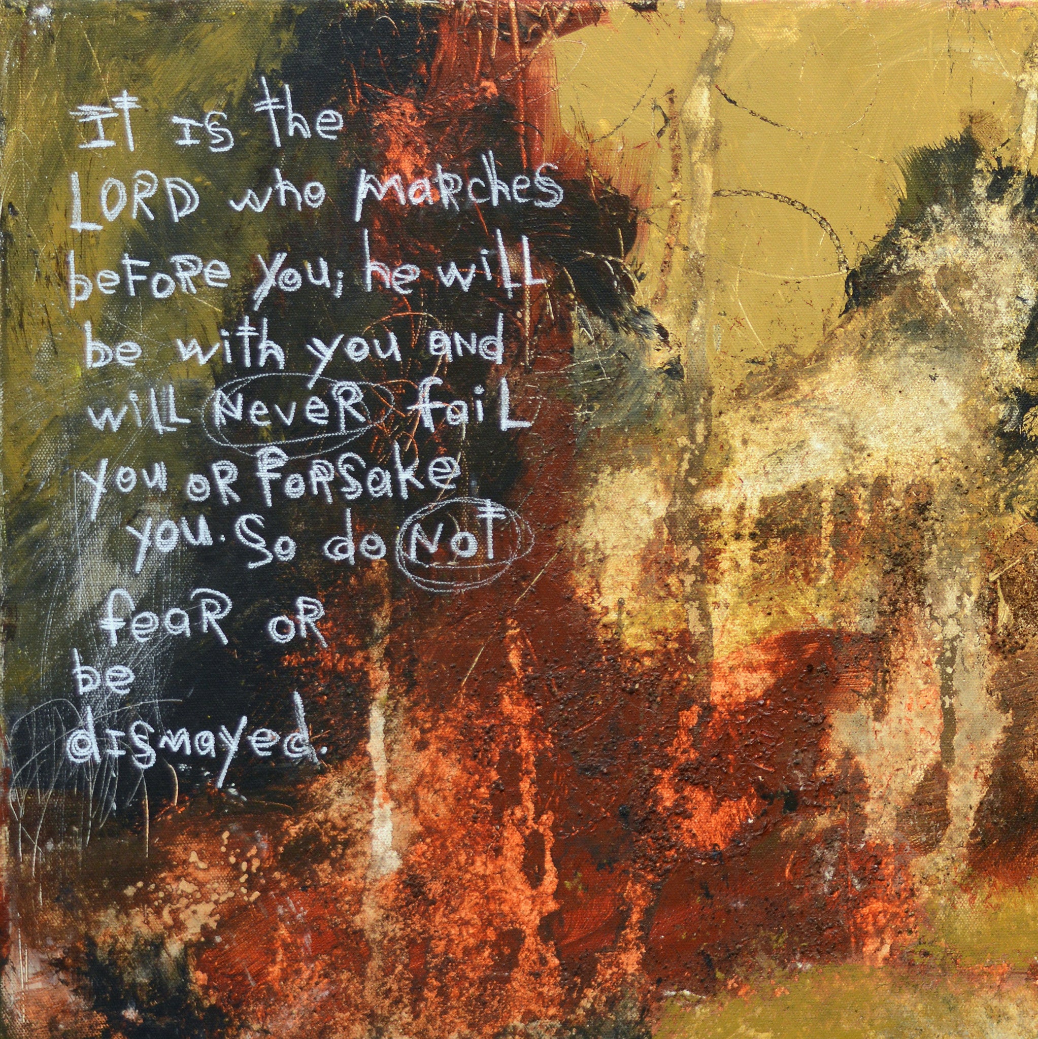 Scripture Art <br>Abstract Canvas Print<br> Deuteronomy 31:8