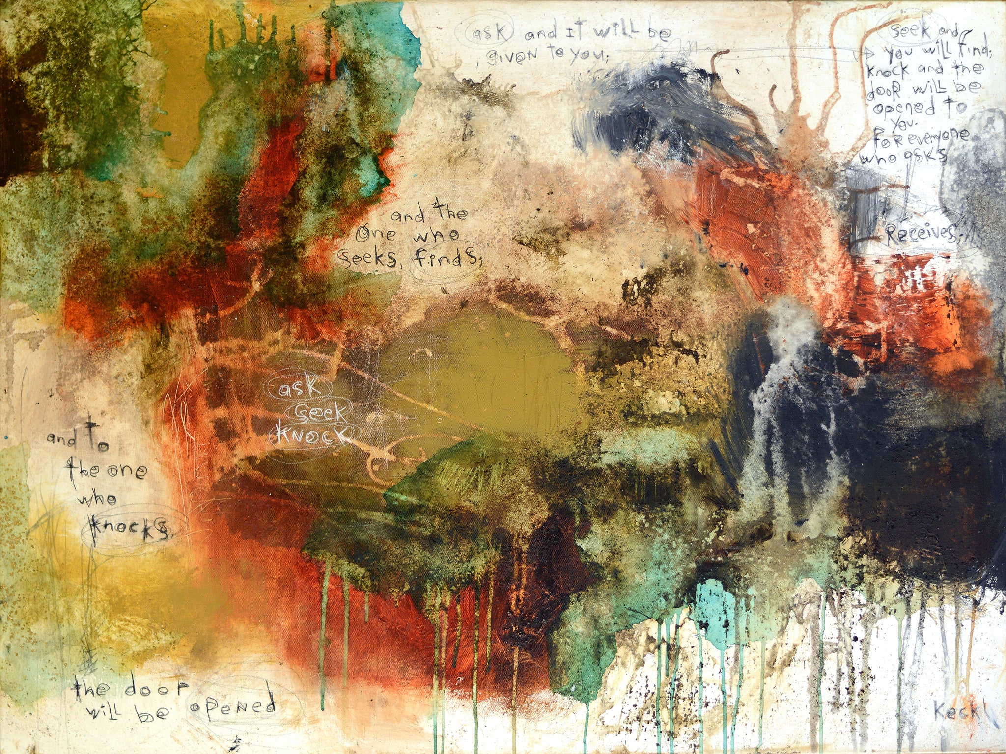 Michel Keck's canvas scripture abstract art prints made from her original Abstract Scripture Paintings. 