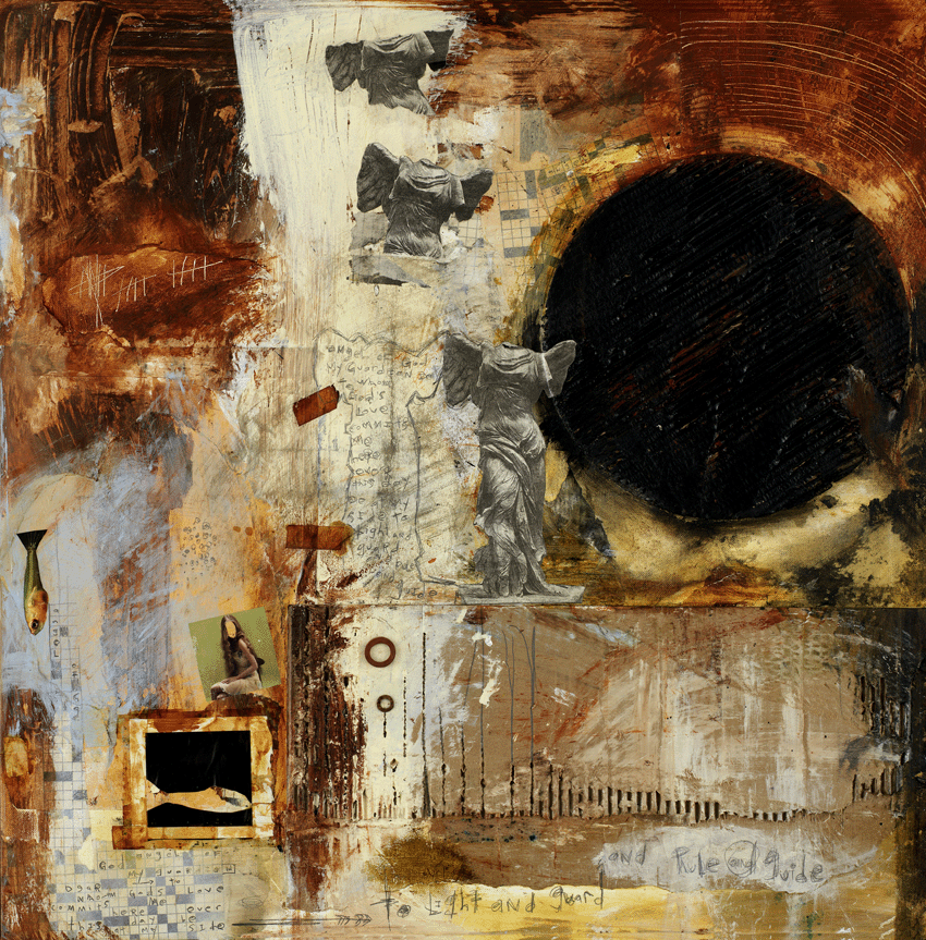 Collage Art Print <br>On Canvas<br>Guardian Angel Prayer