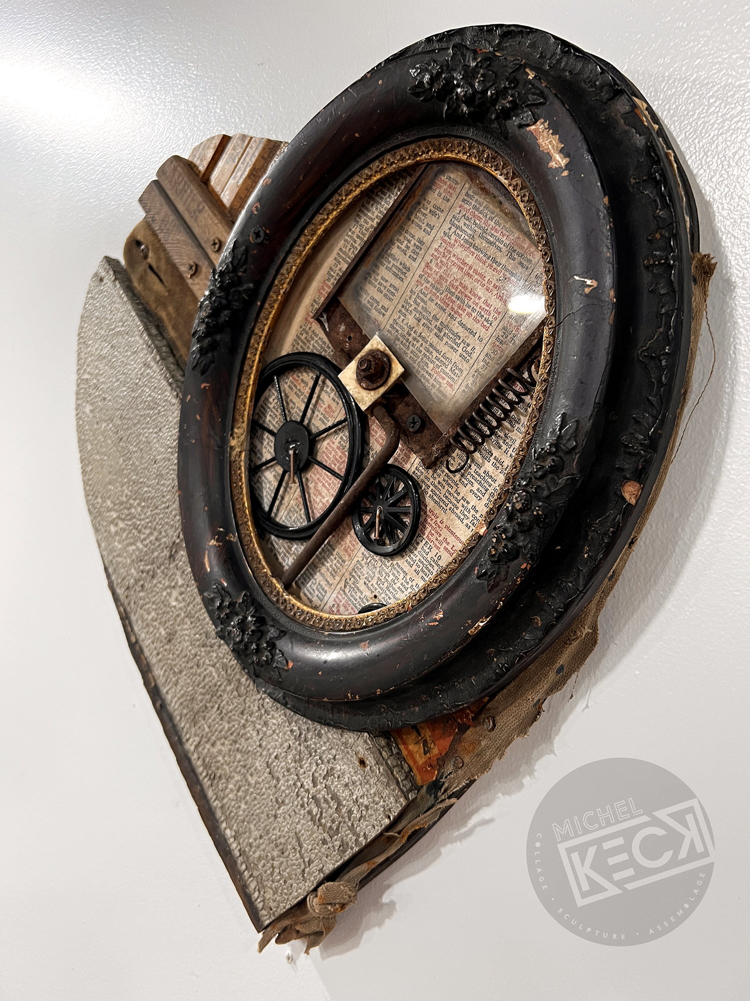 Creative, one of a kind heart art assemblages that are created from old junk, discarded and found objects and made by hand by artist Michel Keck.