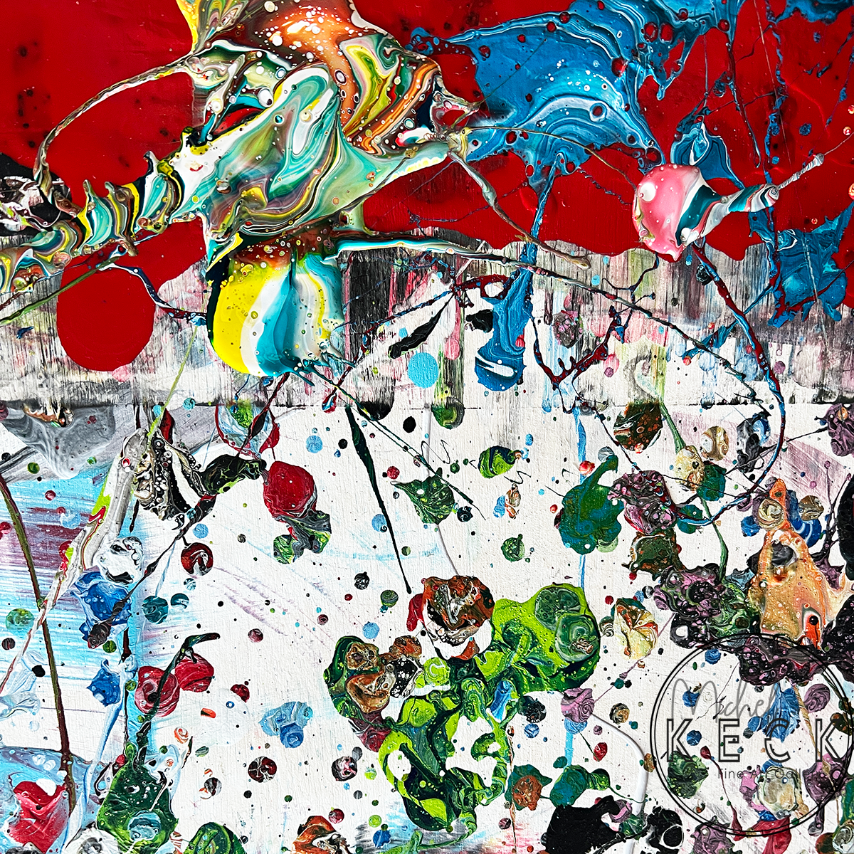 RED AND GREEN colorful abstract art paintings and prints.  Colorful abstract art paintings and prints ENERGY PAINTINGS.