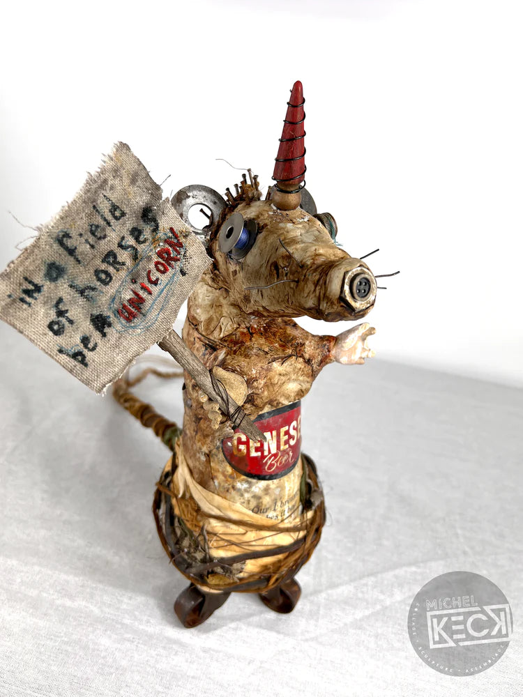 Beer Can Rat Sculpture <br>Be A Unicorn In A Field of Horses