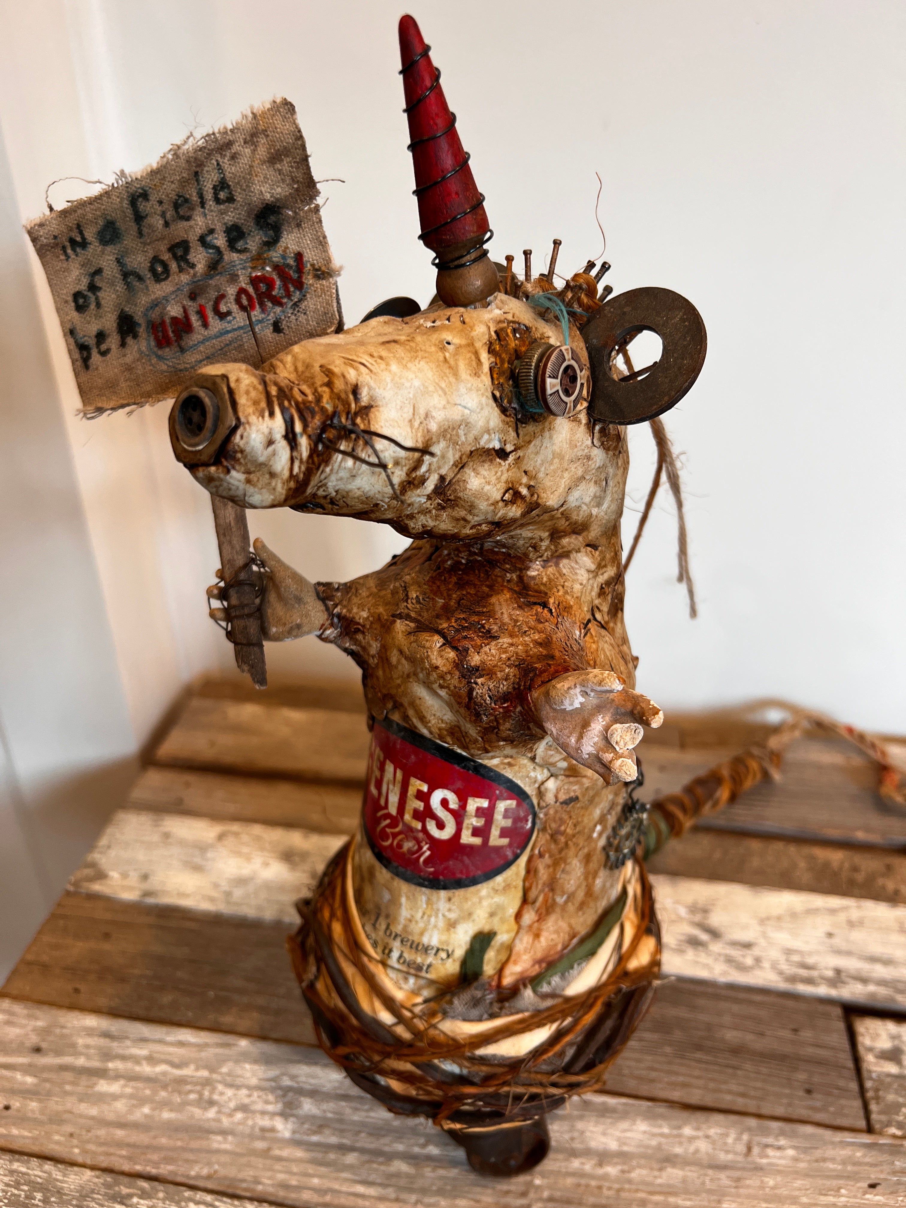Beer Can Rat Sculpture <br>Be A Unicorn In A Field of Horses