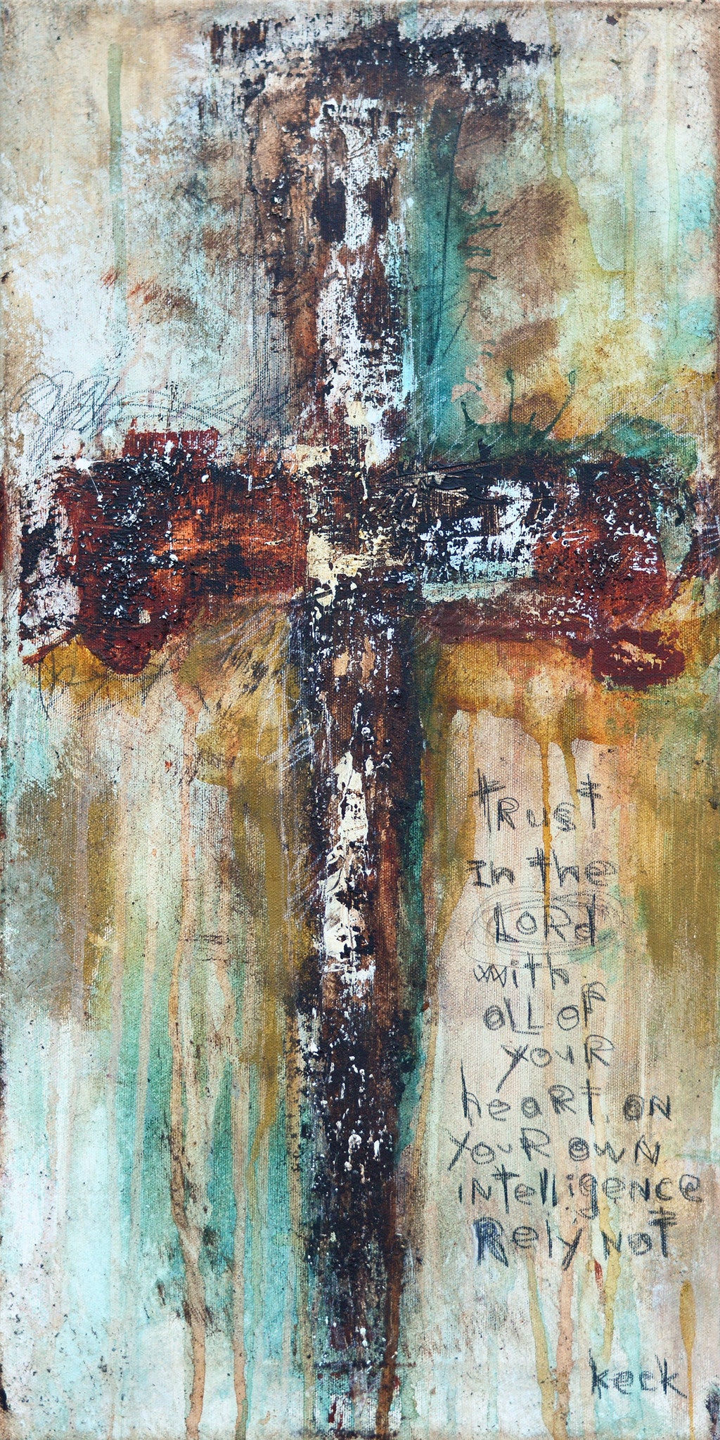 Raw & Organic cross art paintings and prints by artist Michel Keck. 