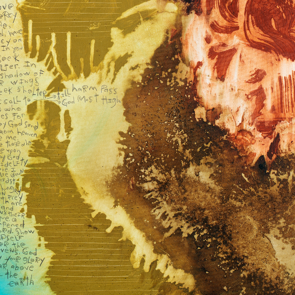 Scripture art by Michel Keck. Abstract art with bible verses incorporated. Modern and upscale religious art.
