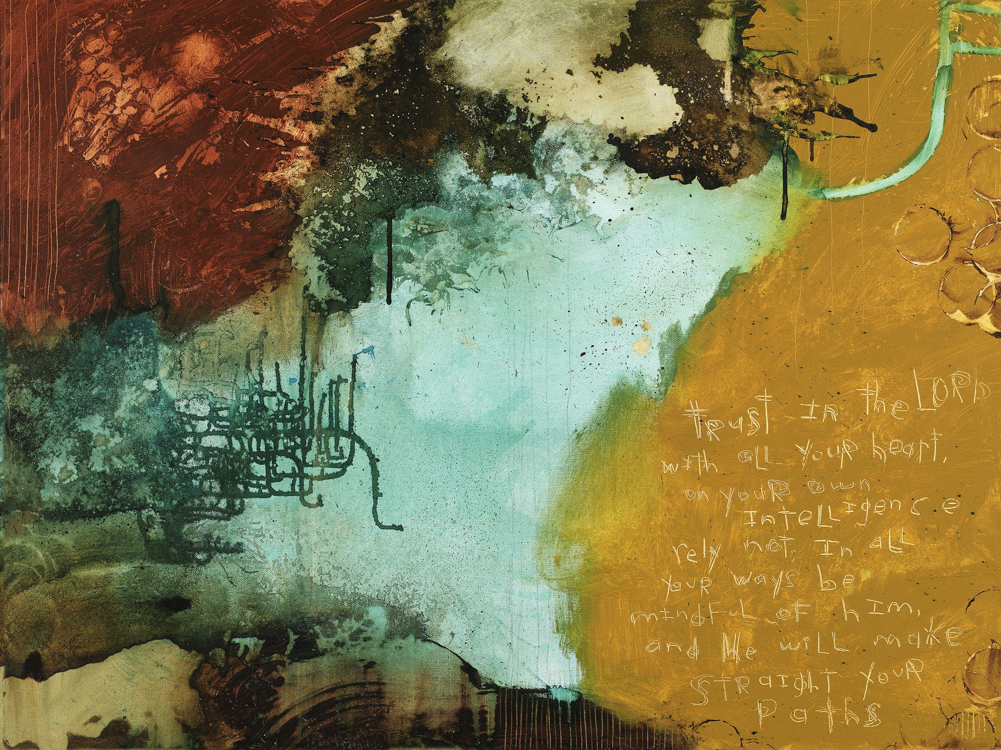 Trust in the Lord with all of your heart scripture art prints by Michel Keck