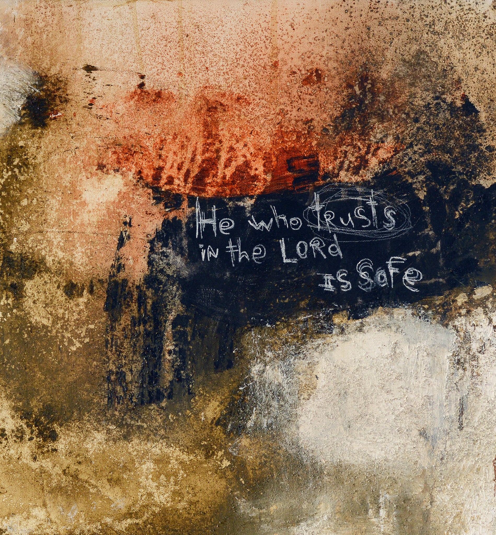 Abstract art painting with proverbs scripture