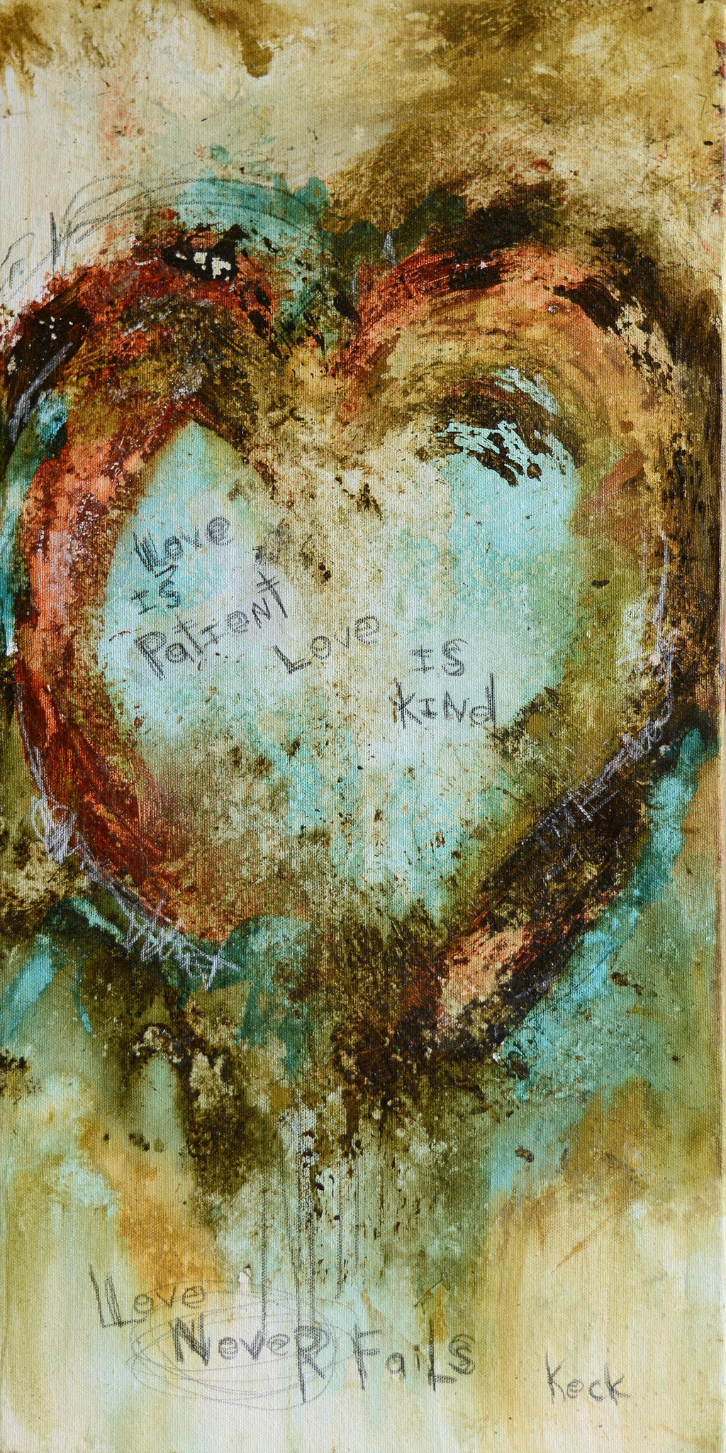 Organic & Raw Heart Art Paintings and Prints by Michel Keck.