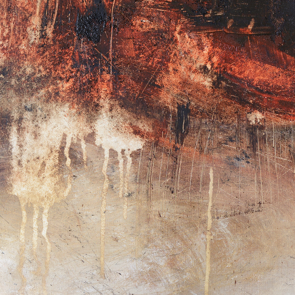 Artist who has been embedding scripture into her raw and organic abstract paintings for two decades. 