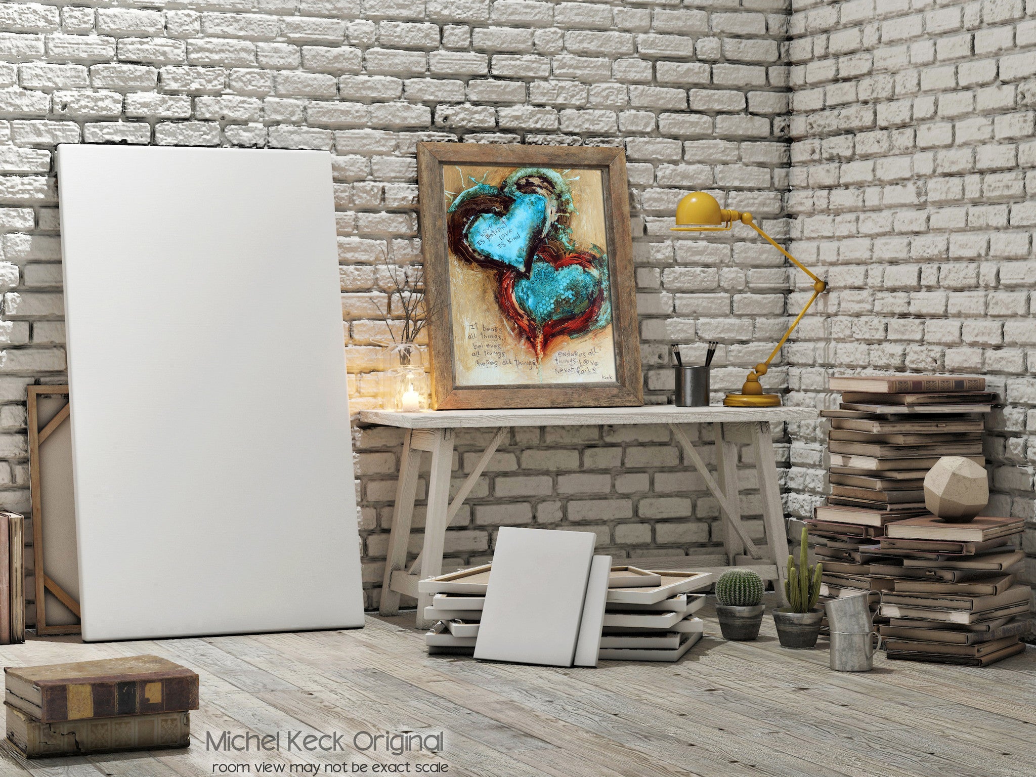 Abstract Scripture Heart<br> Canvas Print<br> 1 Corinthians 13 Verse