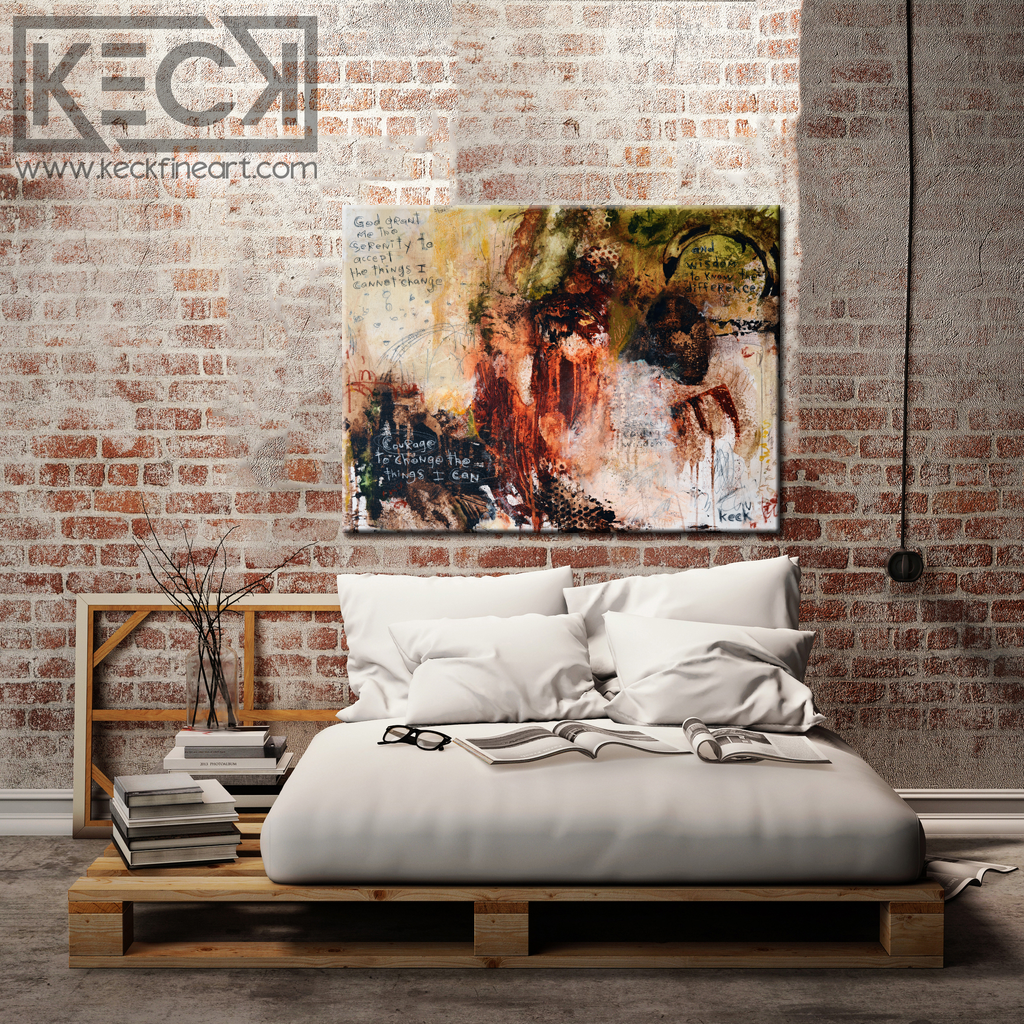 Modern art with the serenity prayer by Michel keck.