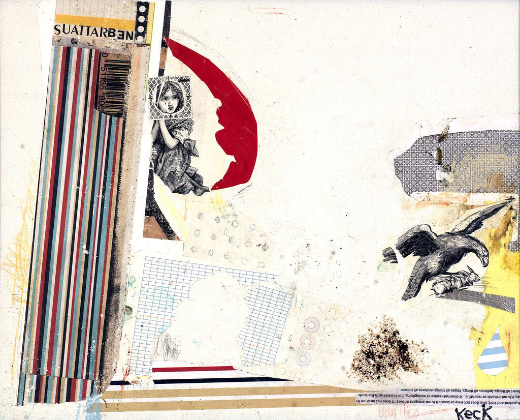 Collage Art Print<br>On Canvas<br>Title: Vulnerable