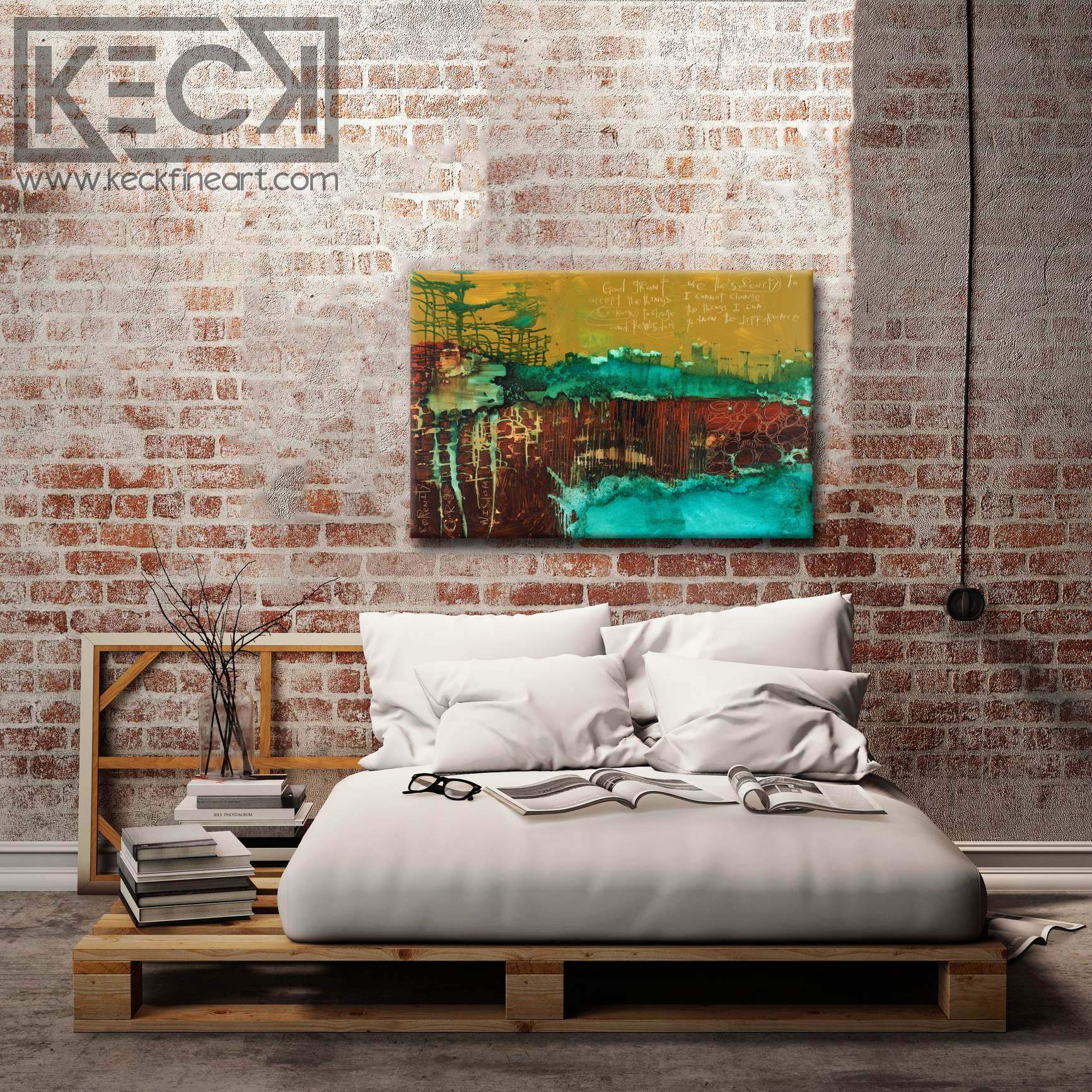 SERENITY PRAYER ART: Huge selection of modern art that incorporates the Serenity Prayer into the art print.