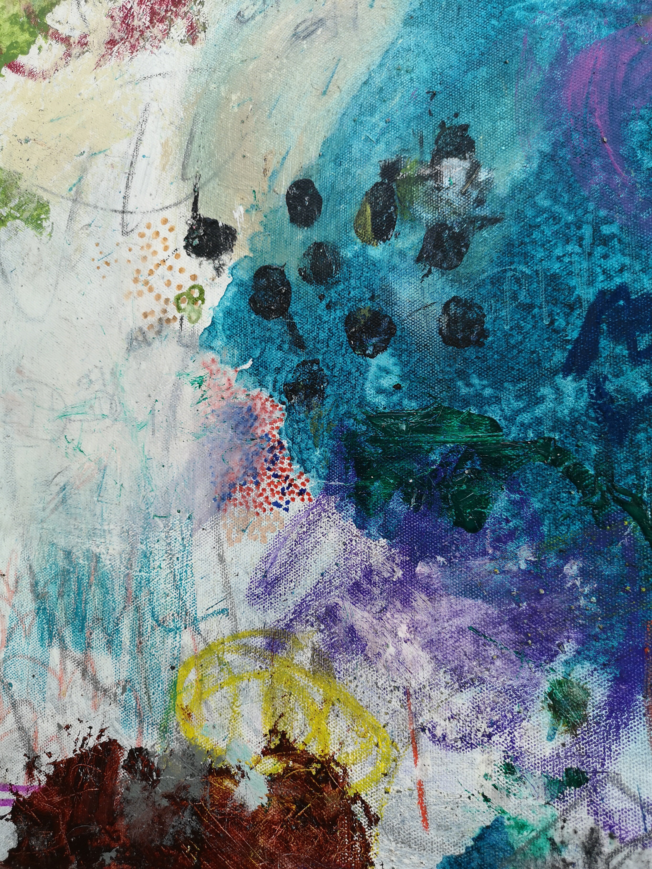 SCRIPTURE ART - abstract artist that  has been embeddeding art into her paintings for two decades.