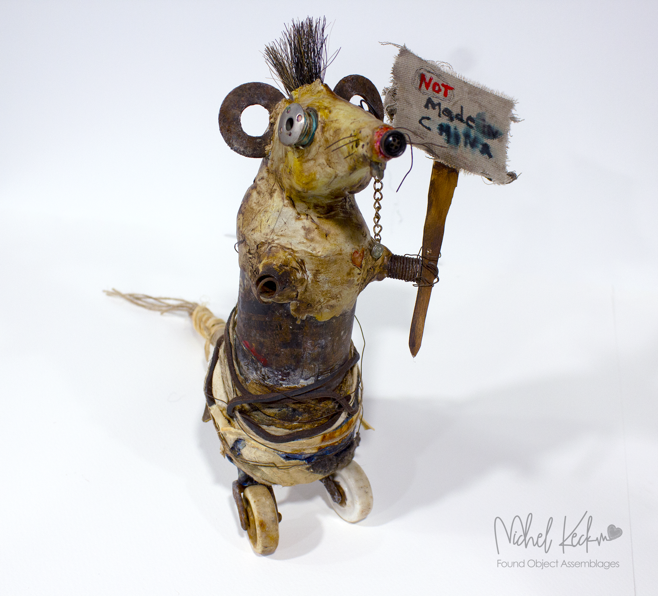Beer Can Rat Sculpture <br> Not Made In China